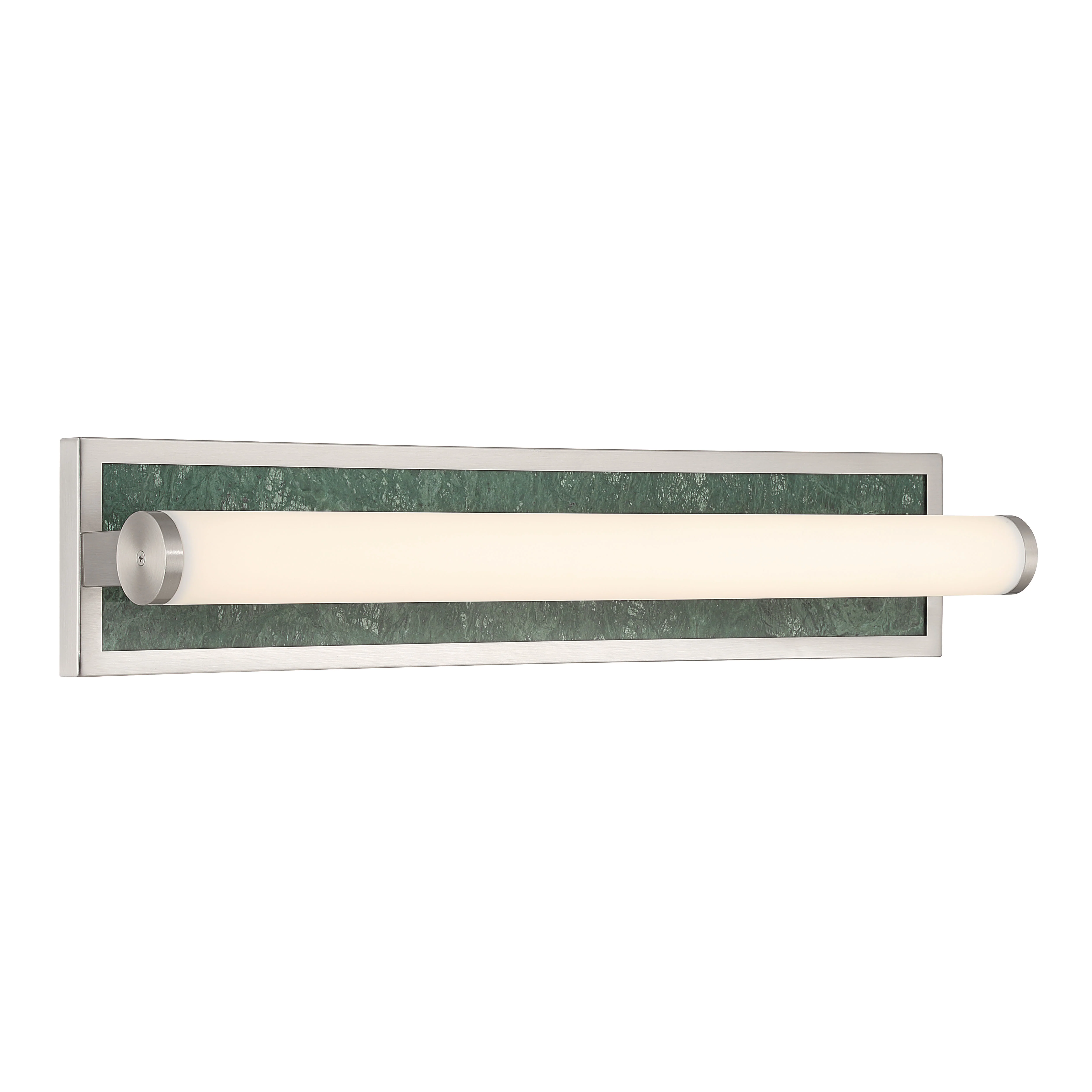 Stratum Integrated LED 24in Vanity in Brushed Nickel with Persian Green Marble