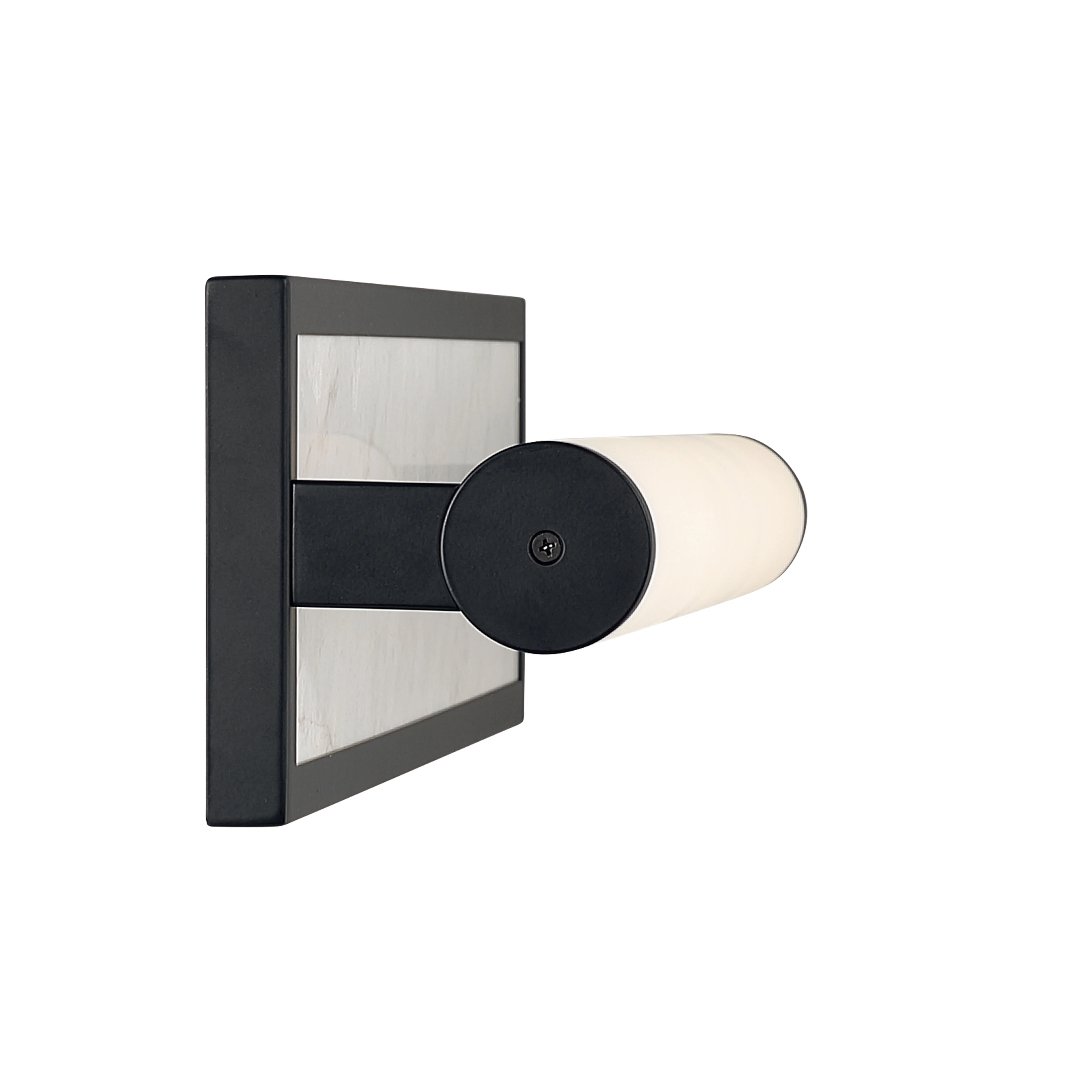 Stratum Integrated LED 24in Vanity in Matte Black with Jazz White Marble - Image 5