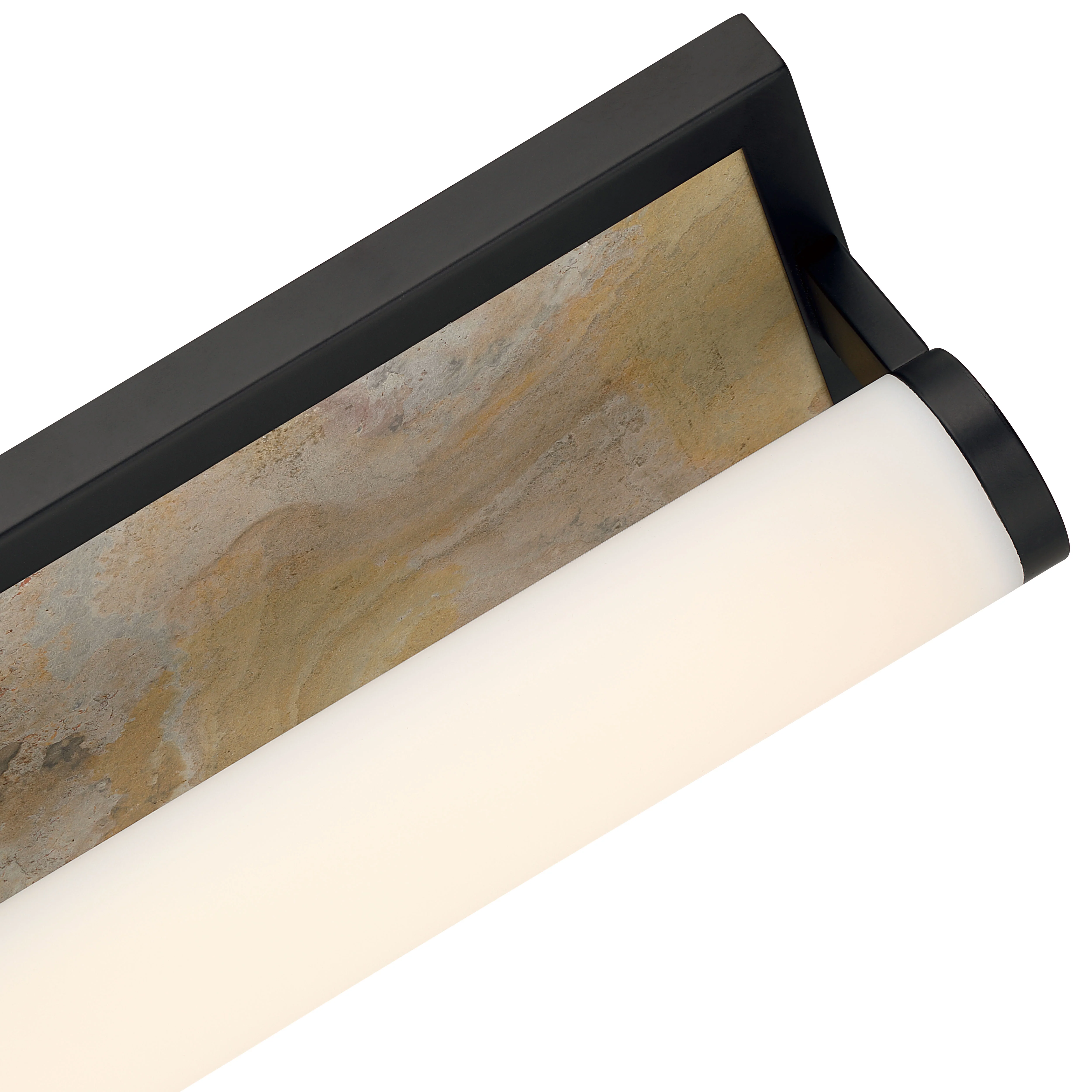 Stratum Integrated LED 24in Vanity in Matte Black with Moon Rock Slate - Image 7