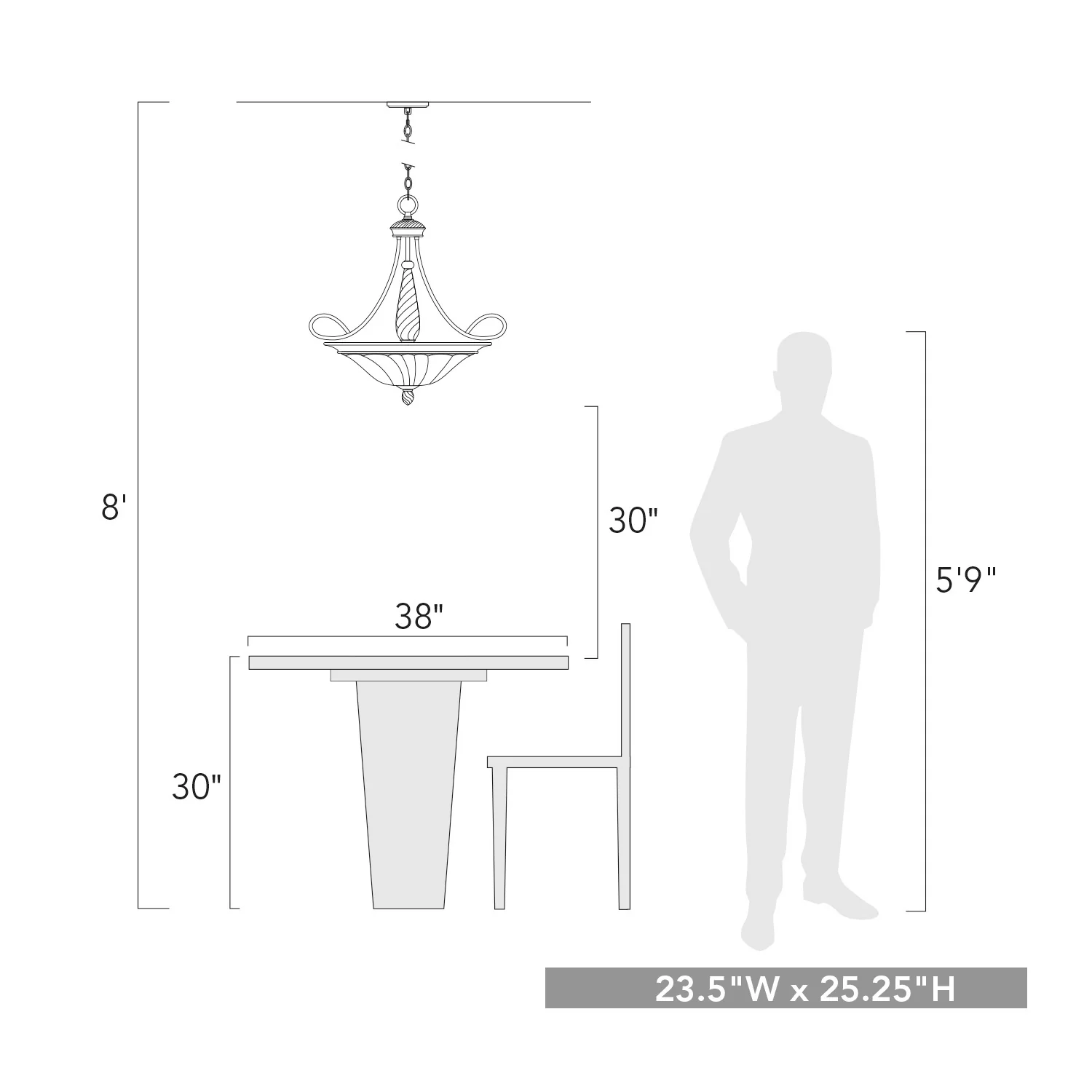 Torbellino 3-light Pendant in Cordoban Bronze and Remolino Glass - Image 4