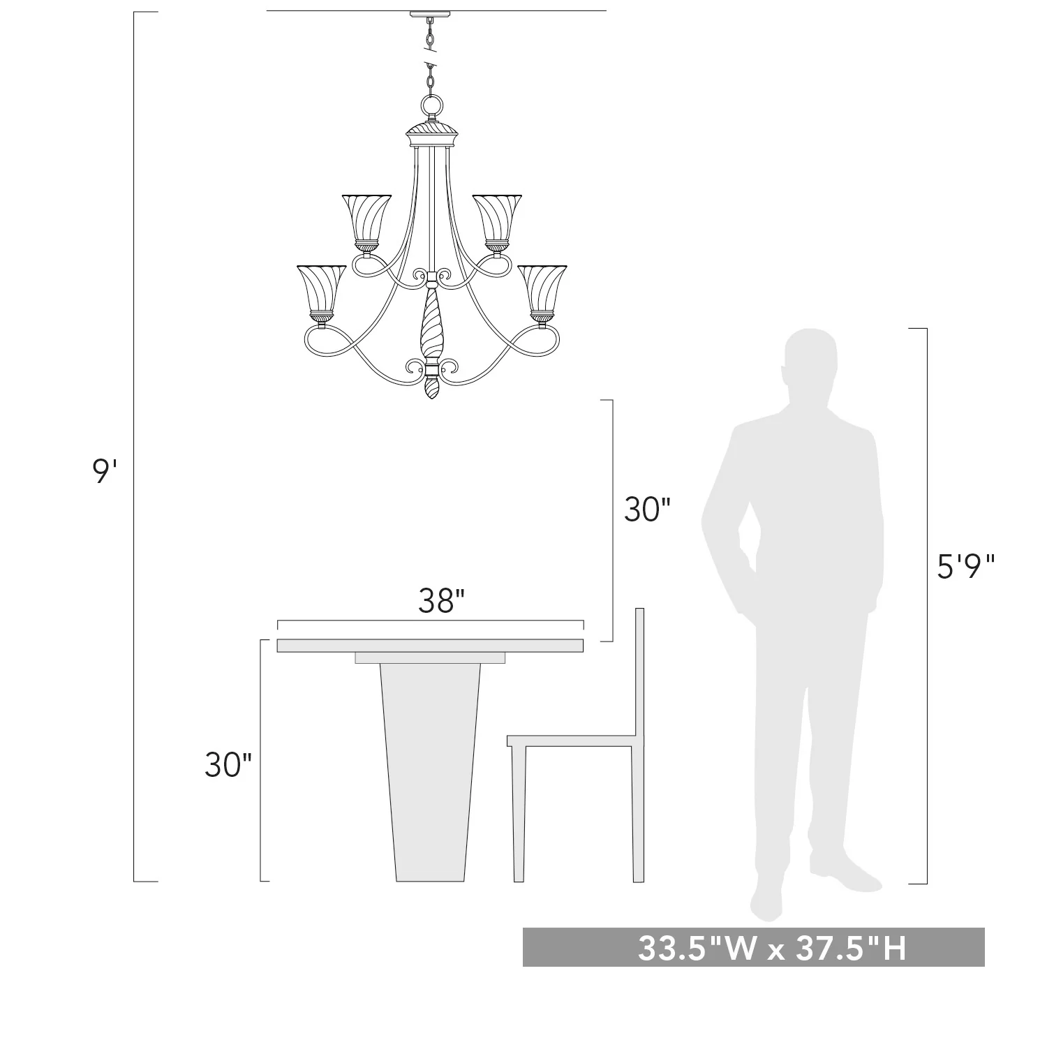 Torbellino 9-light Chandelier in Cordoban Bronze - Image 5