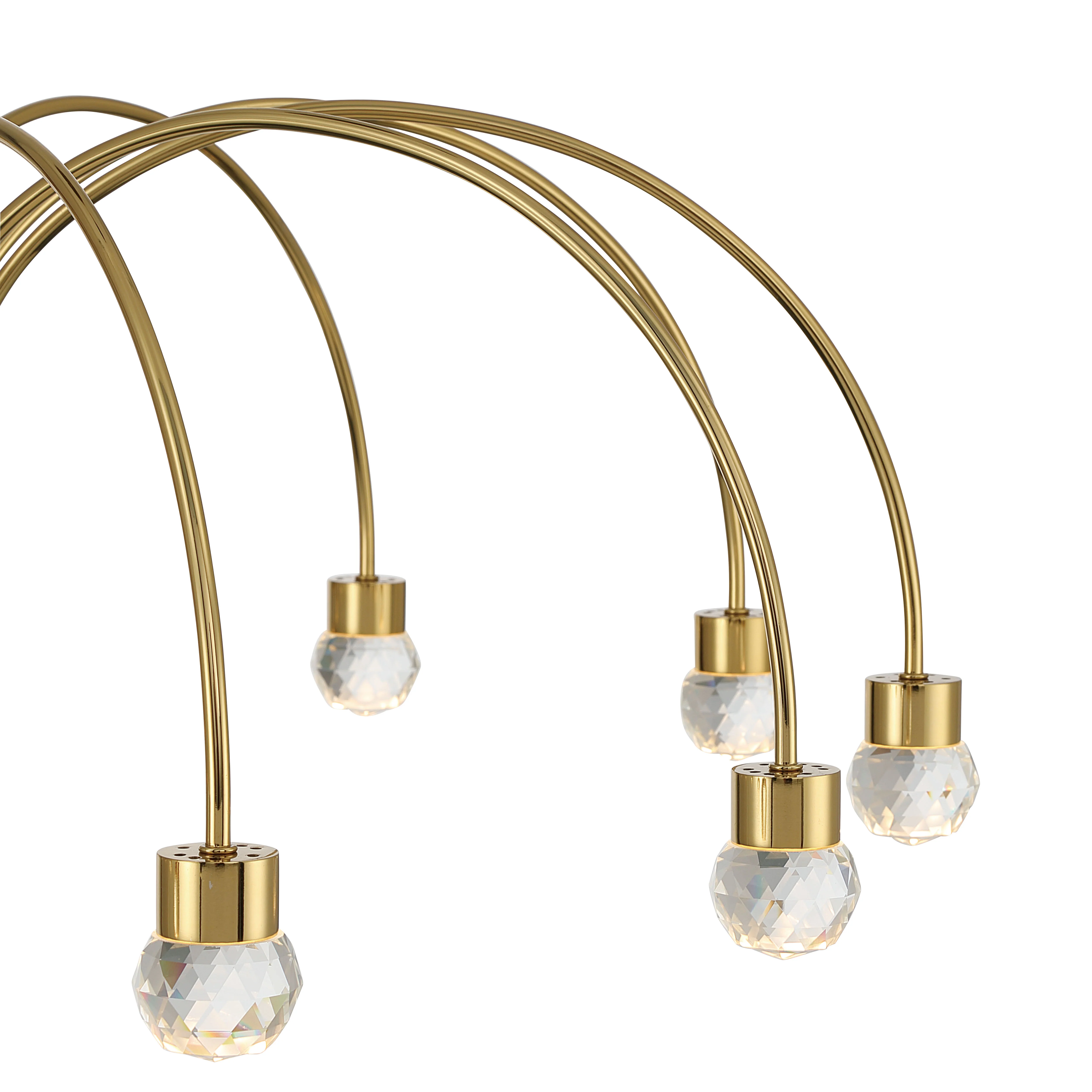 Vario Integrated LED 12 light Chandelier in Titanium Gold with Crystal diffusers - Image 8