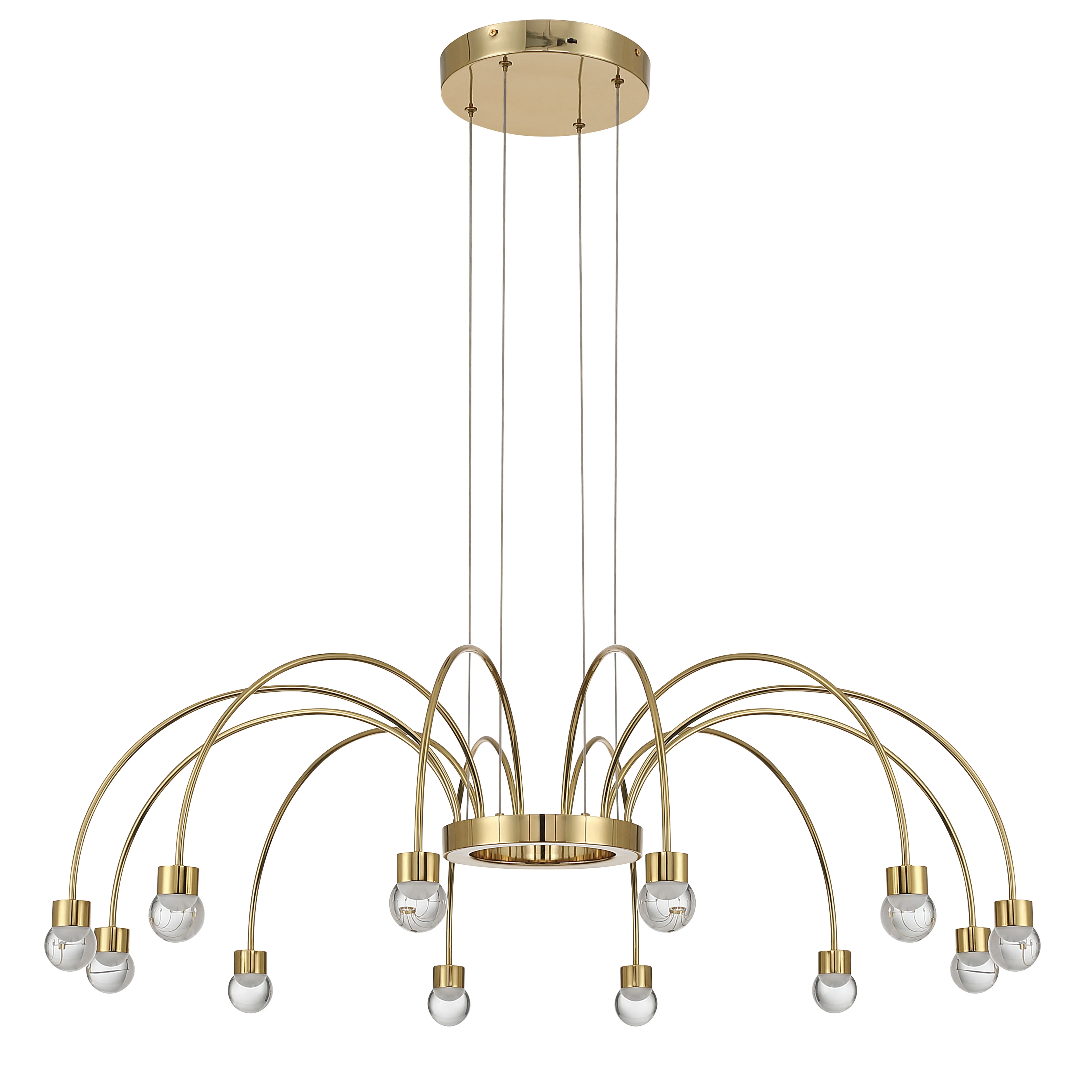 Vario Integrated LED 12 light Chandelier in Titanium Gold with Globe diffusers - Image 3