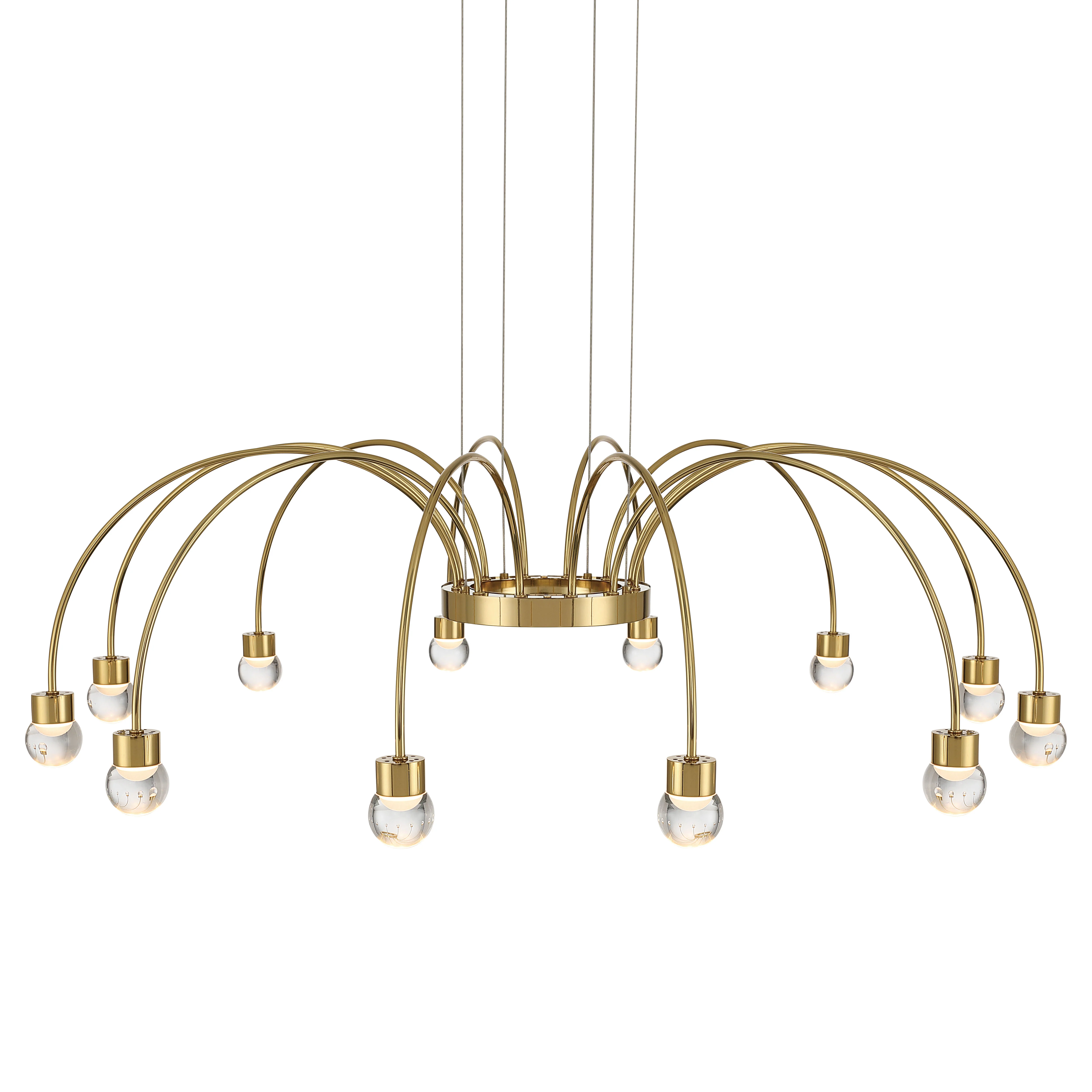 Vario Integrated LED 12 light Chandelier in Titanium Gold with Globe diffusers - Image 5