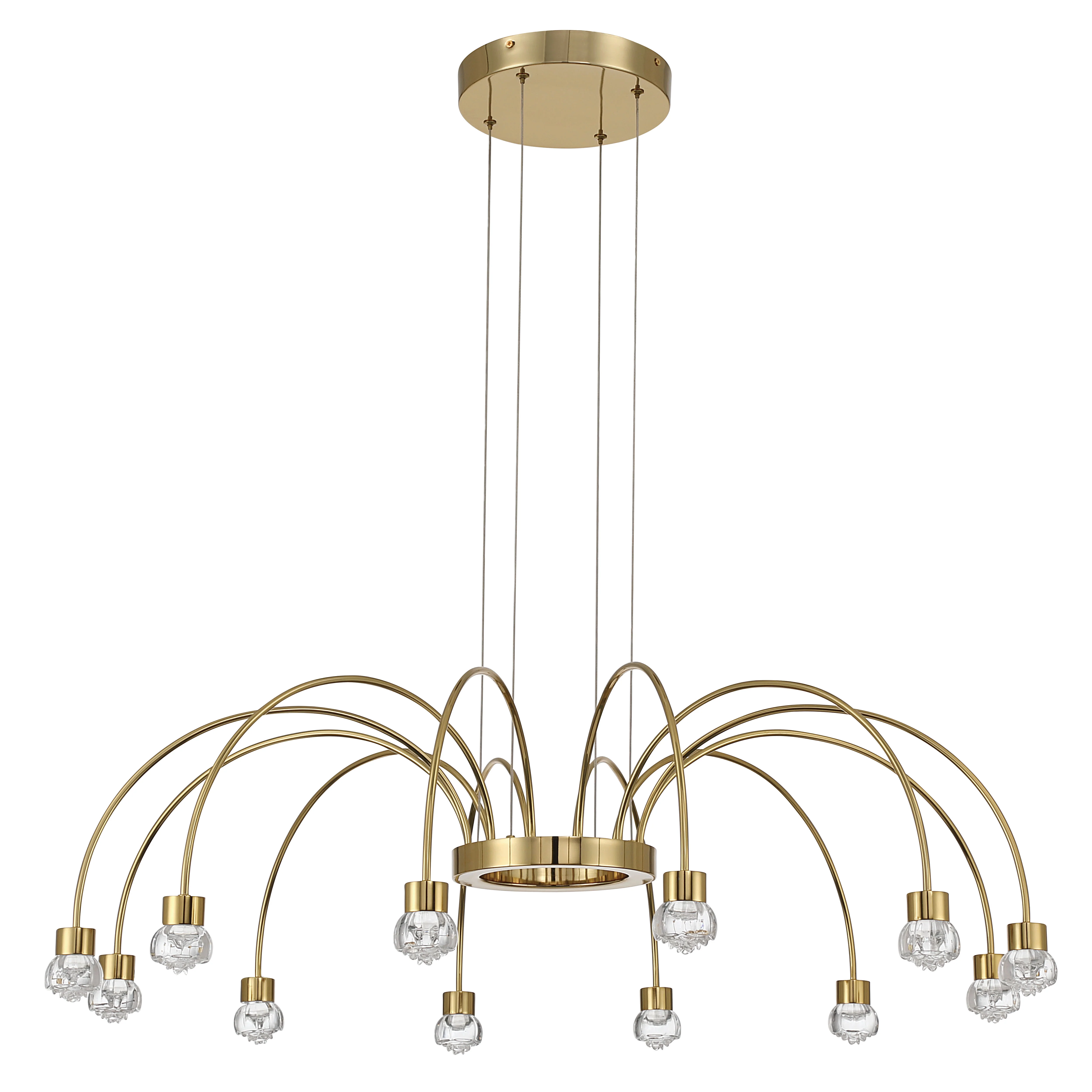Vario Integrated LED 12 light Chandelier in Titanium Gold with Rose diffusers - Image 3