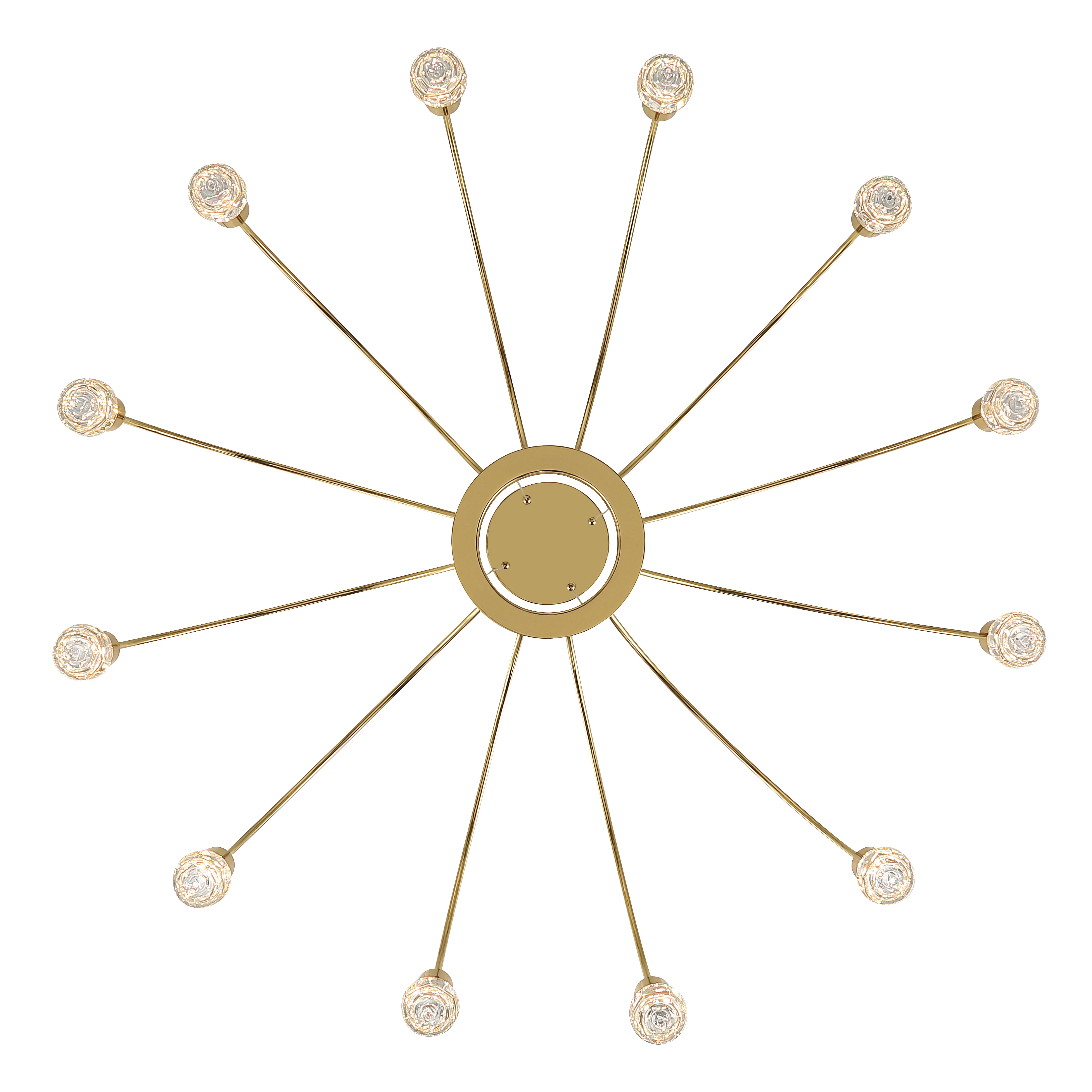 Vario Integrated LED 12 light Chandelier in Titanium Gold with Rose diffusers - Image 6