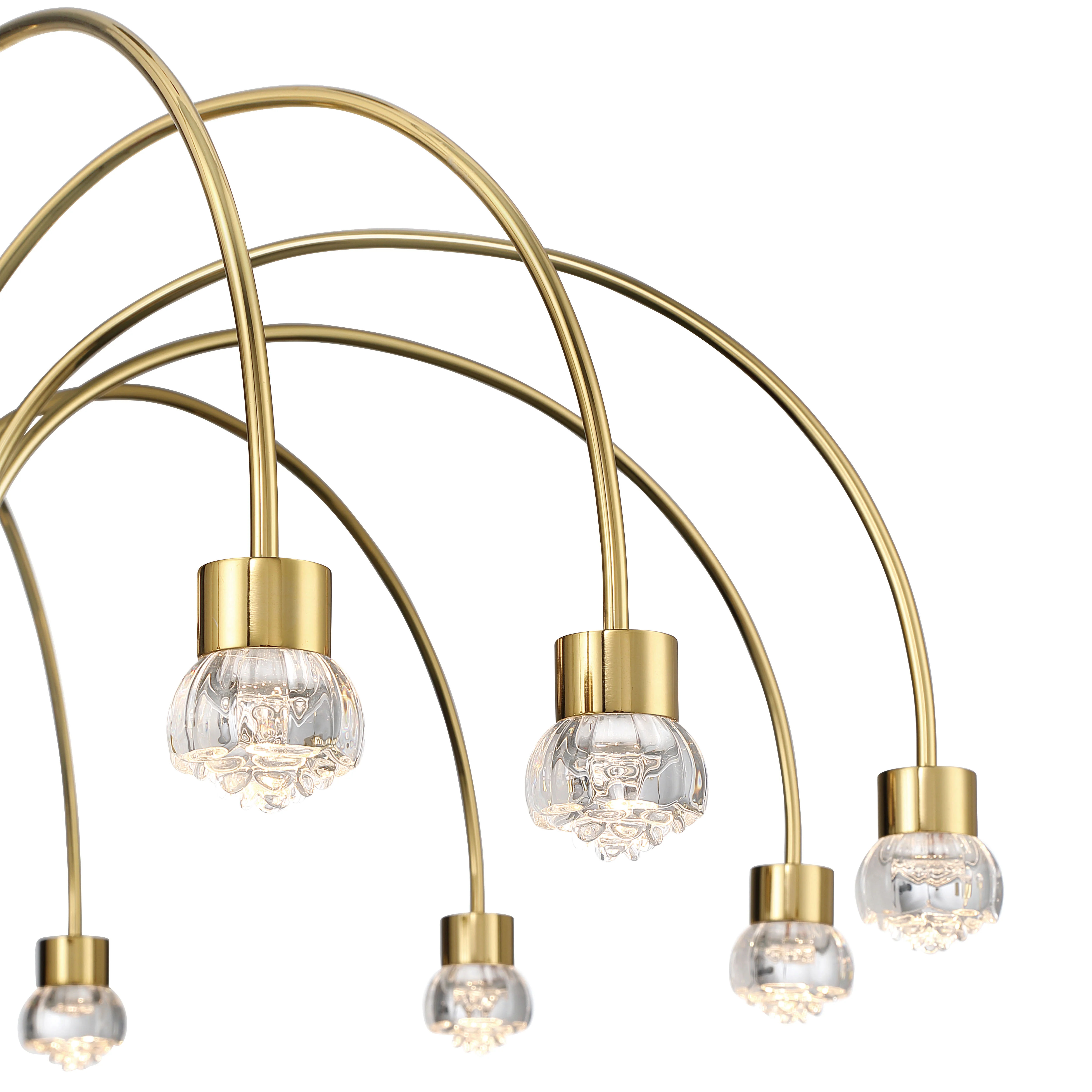 Vario Integrated LED 12 light Chandelier in Titanium Gold with Rose diffusers - Image 7