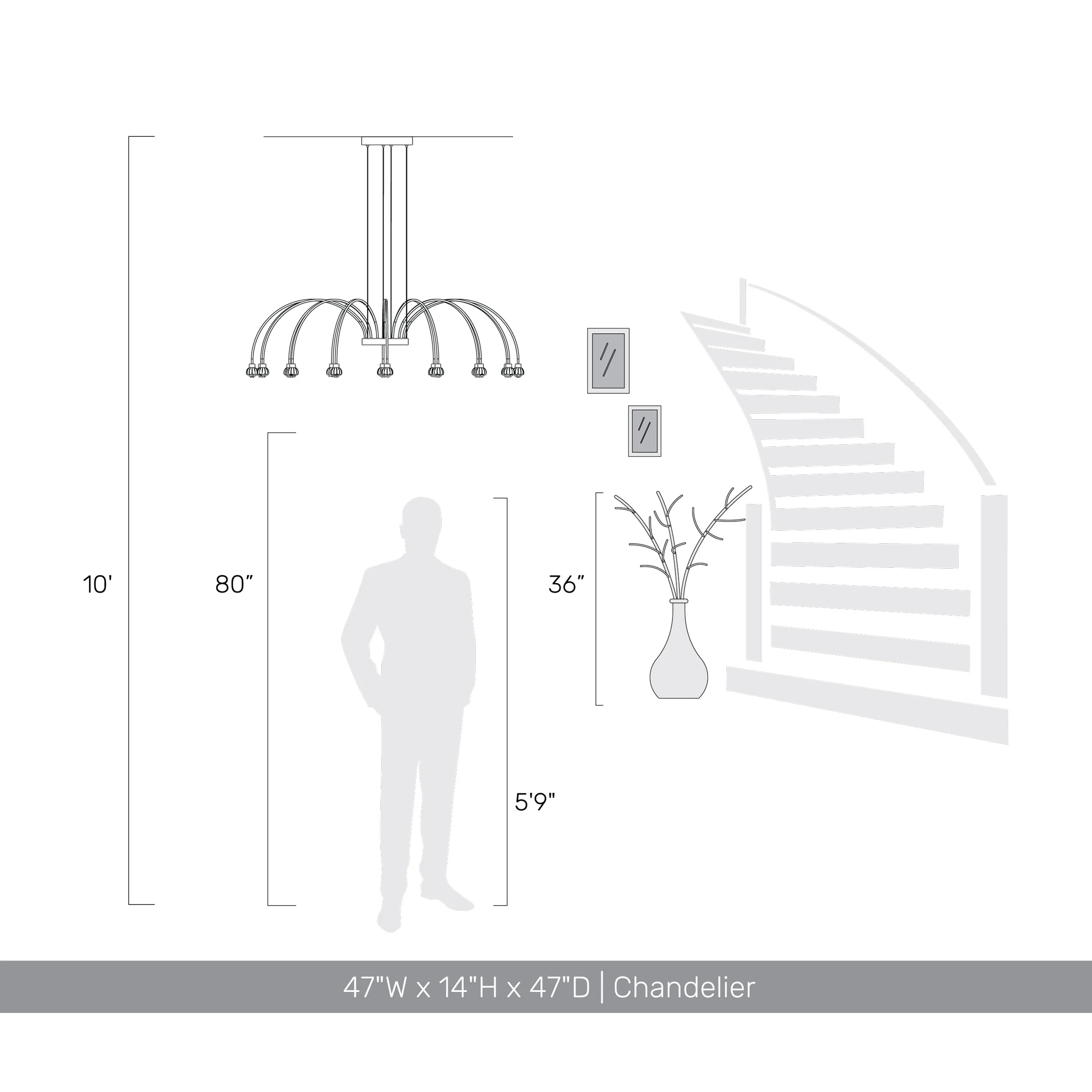 Vario Integrated LED 16 light Chandelier in Titanium Gold with Crystal diffusers - Image 11