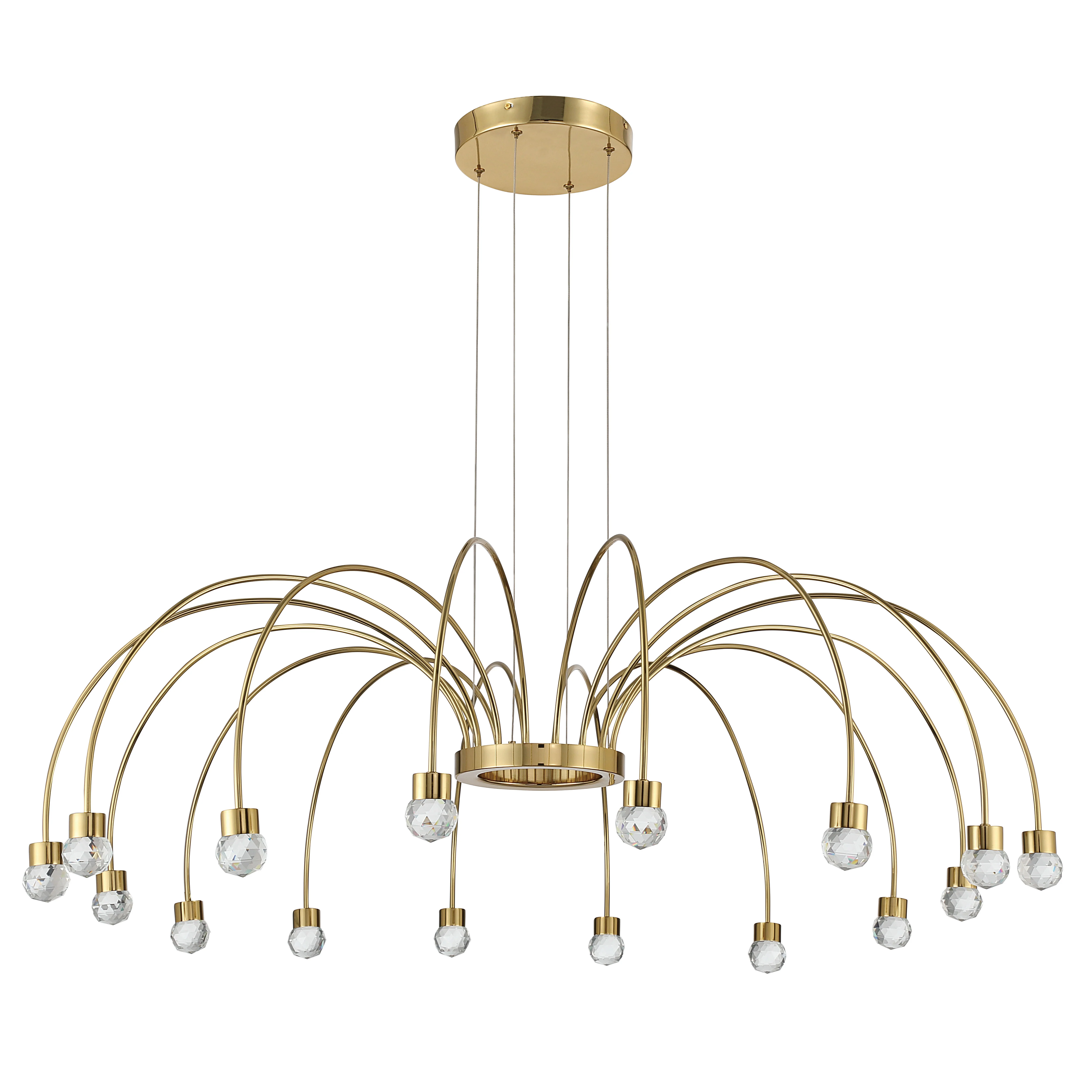 Vario Integrated LED 16 light Chandelier in Titanium Gold with Crystal diffusers - Image 3