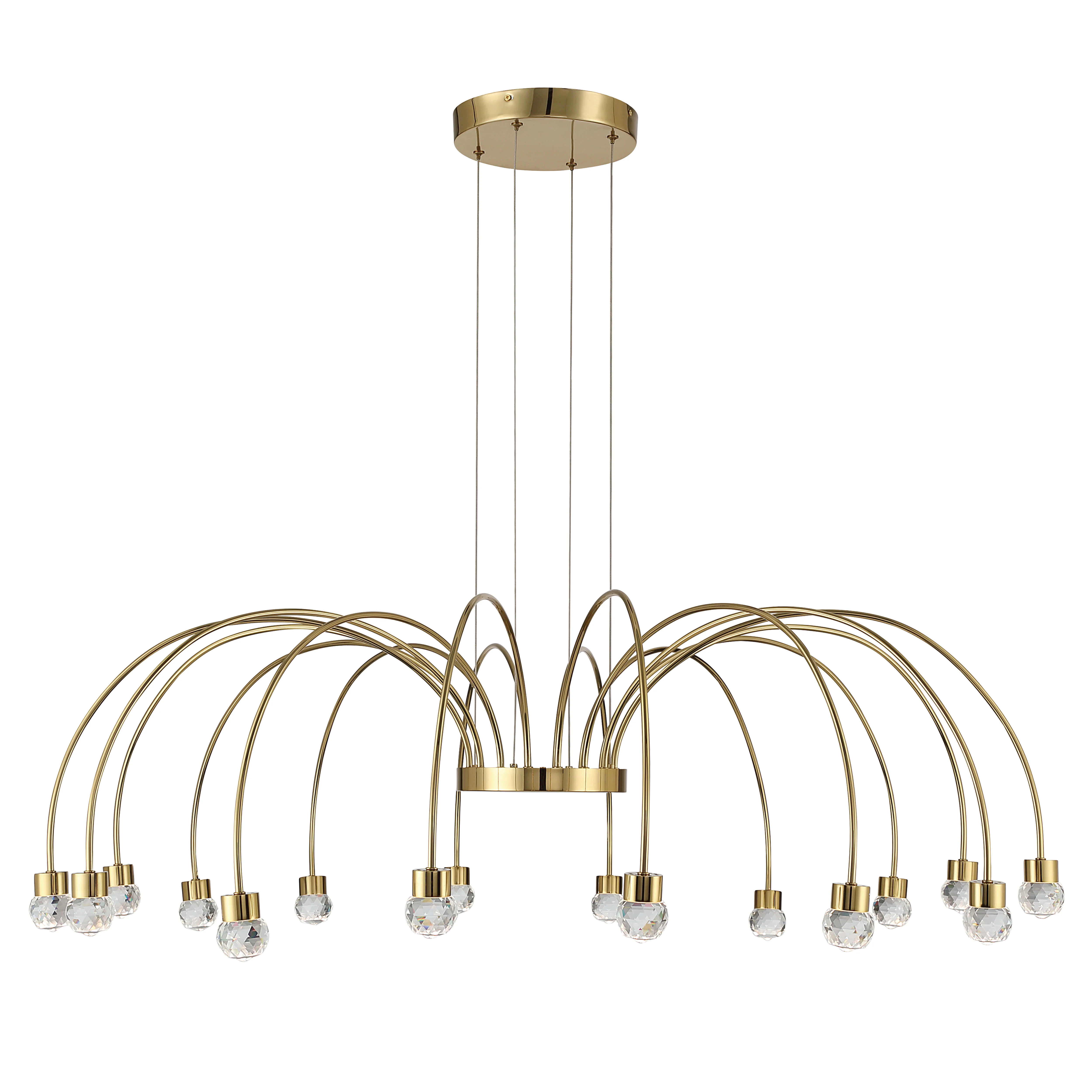 Vario Integrated LED 16 light Chandelier in Titanium Gold with Crystal diffusers - Image 4