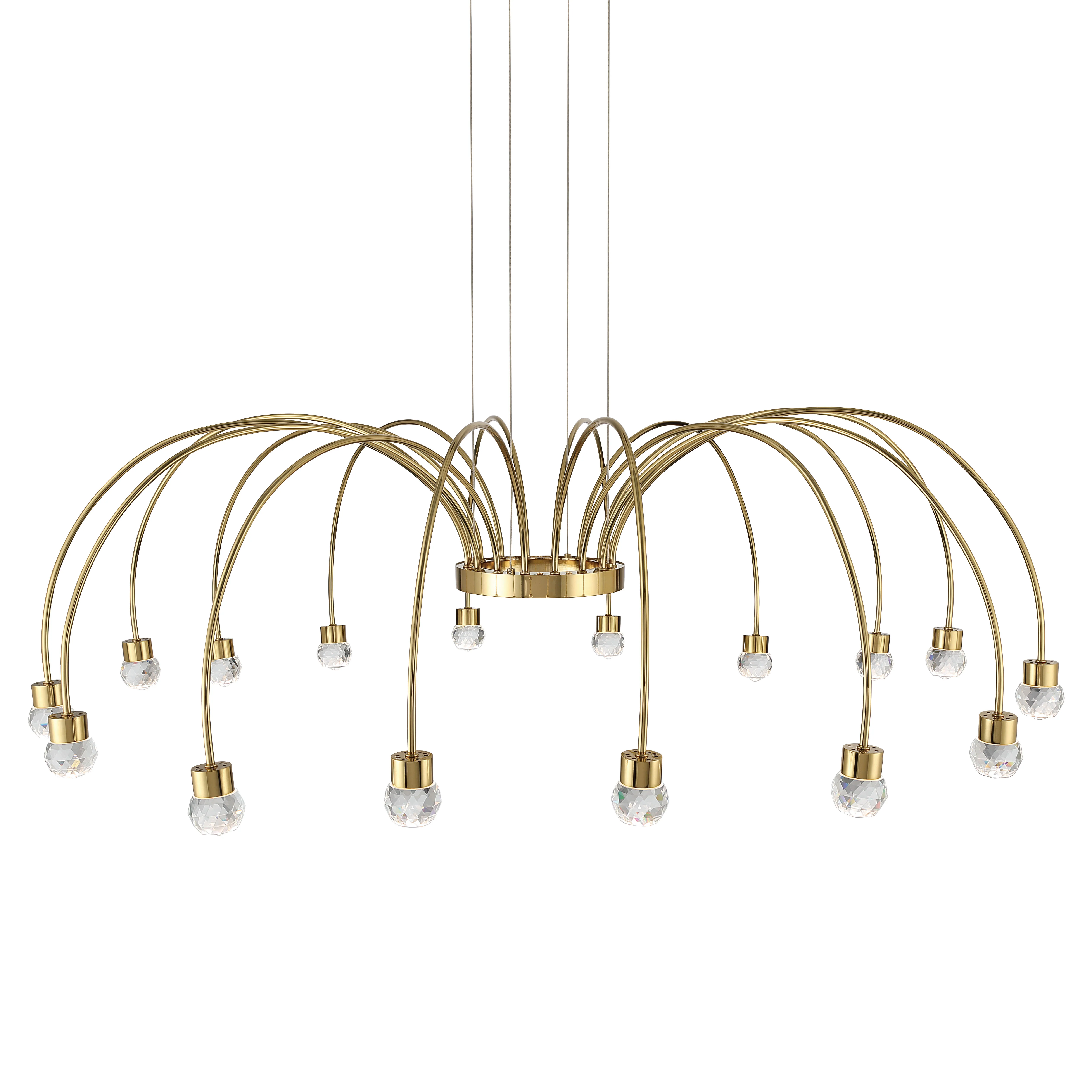Vario Integrated LED 16 light Chandelier in Titanium Gold with Crystal diffusers - Image 5