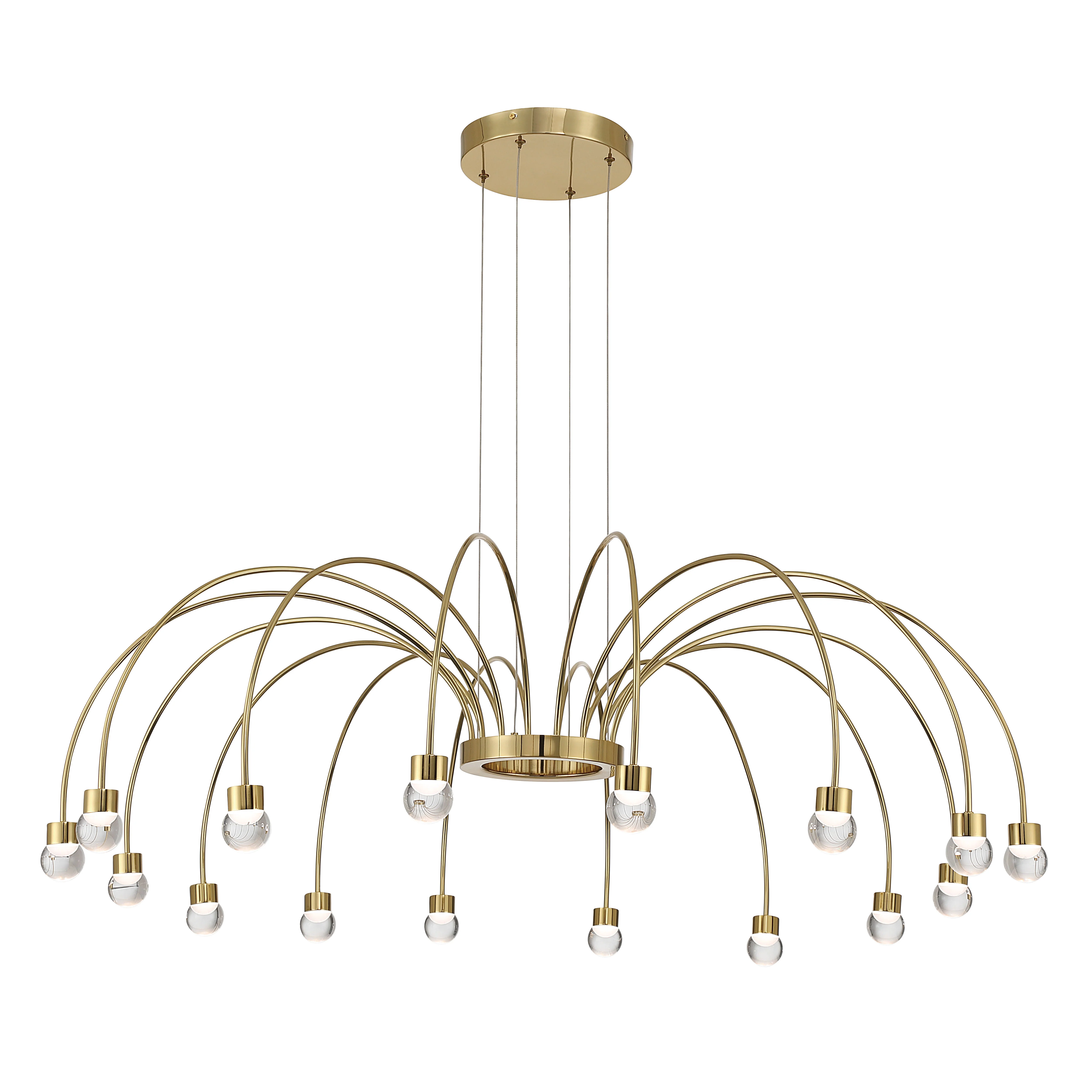 Vario Integrated LED 16 light Chandelier in Titanium Gold with Globe diffusers - Image 2