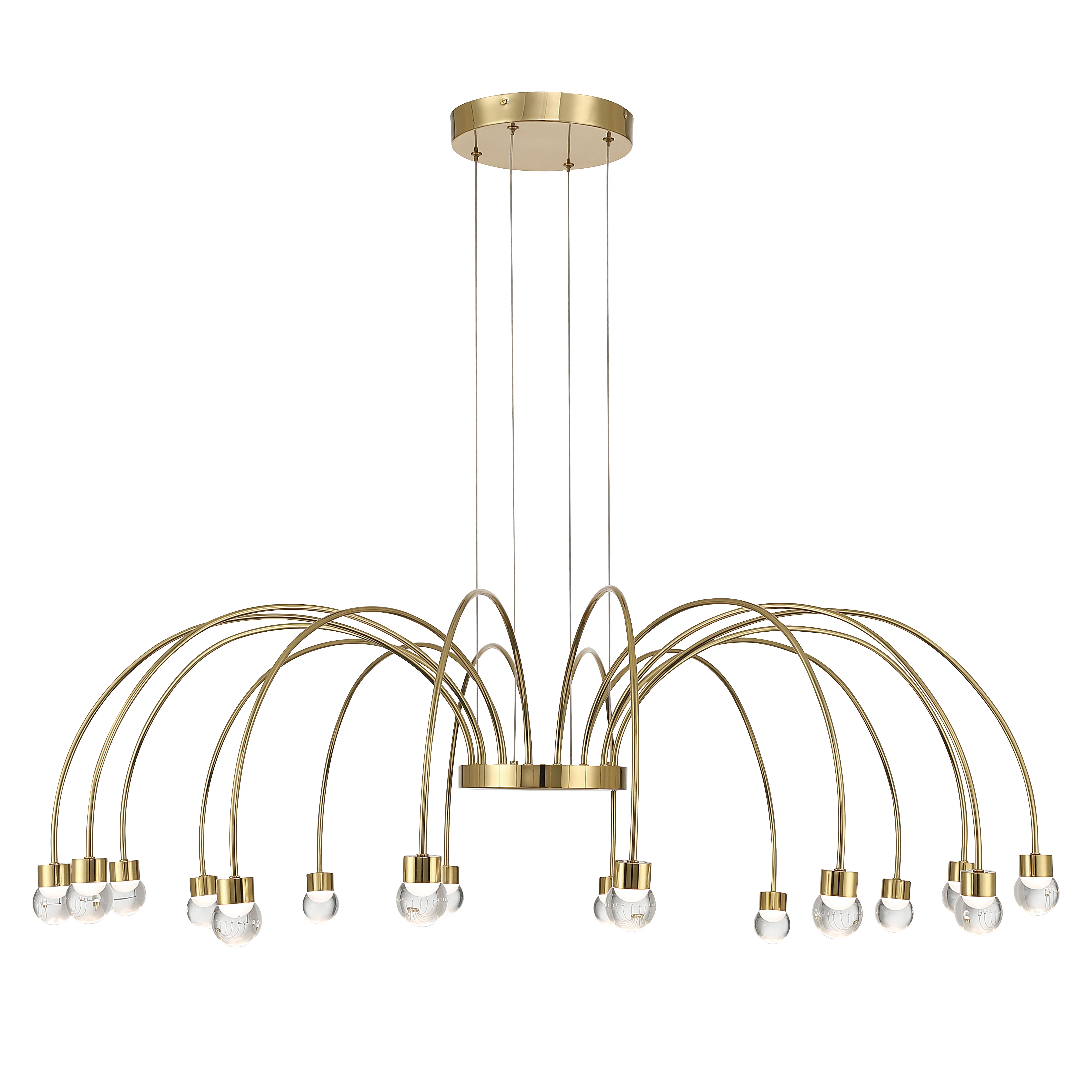 Vario Integrated LED 16 light Chandelier in Titanium Gold with Globe diffusers - Image 4
