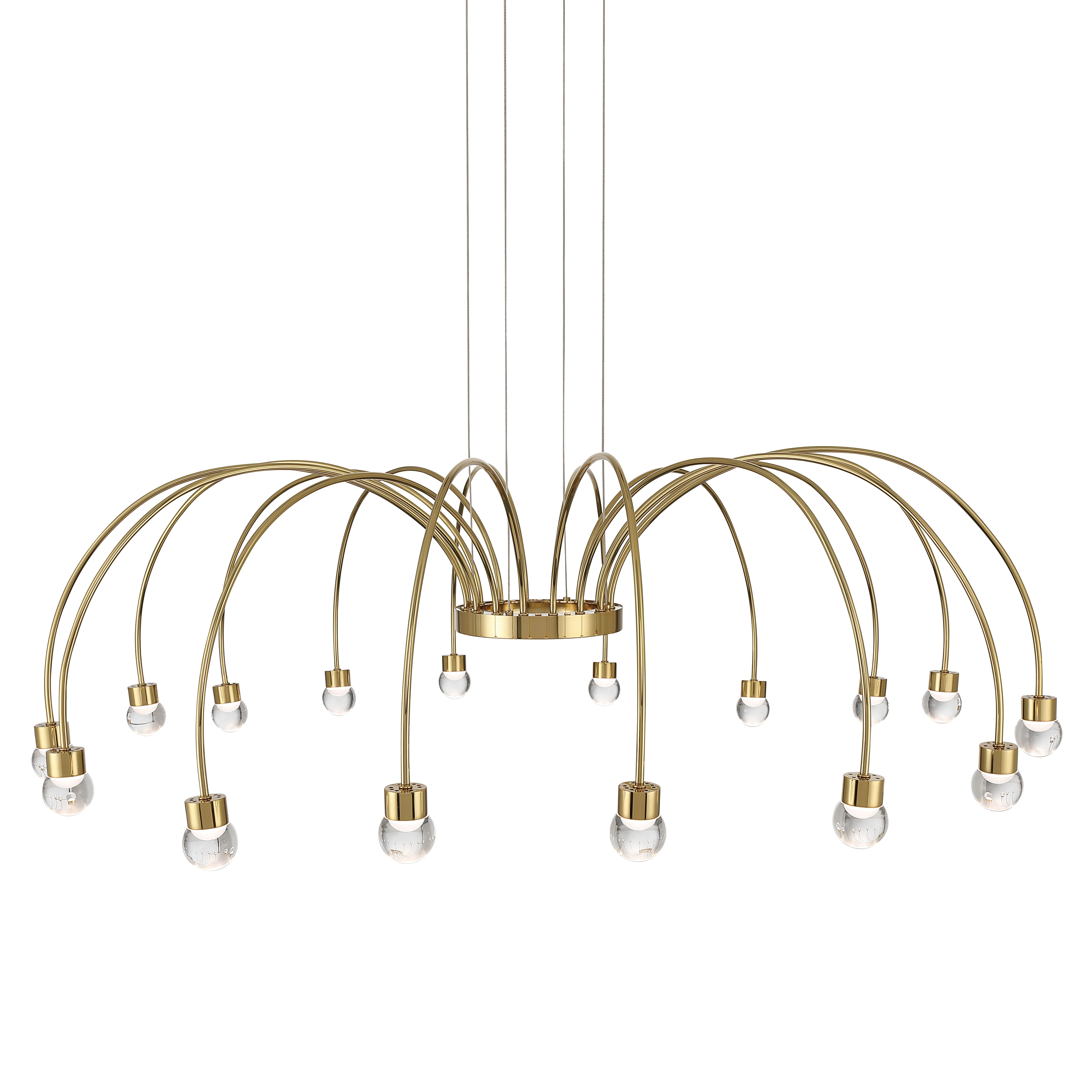 Vario Integrated LED 16 light Chandelier in Titanium Gold with Globe diffusers - Image 5