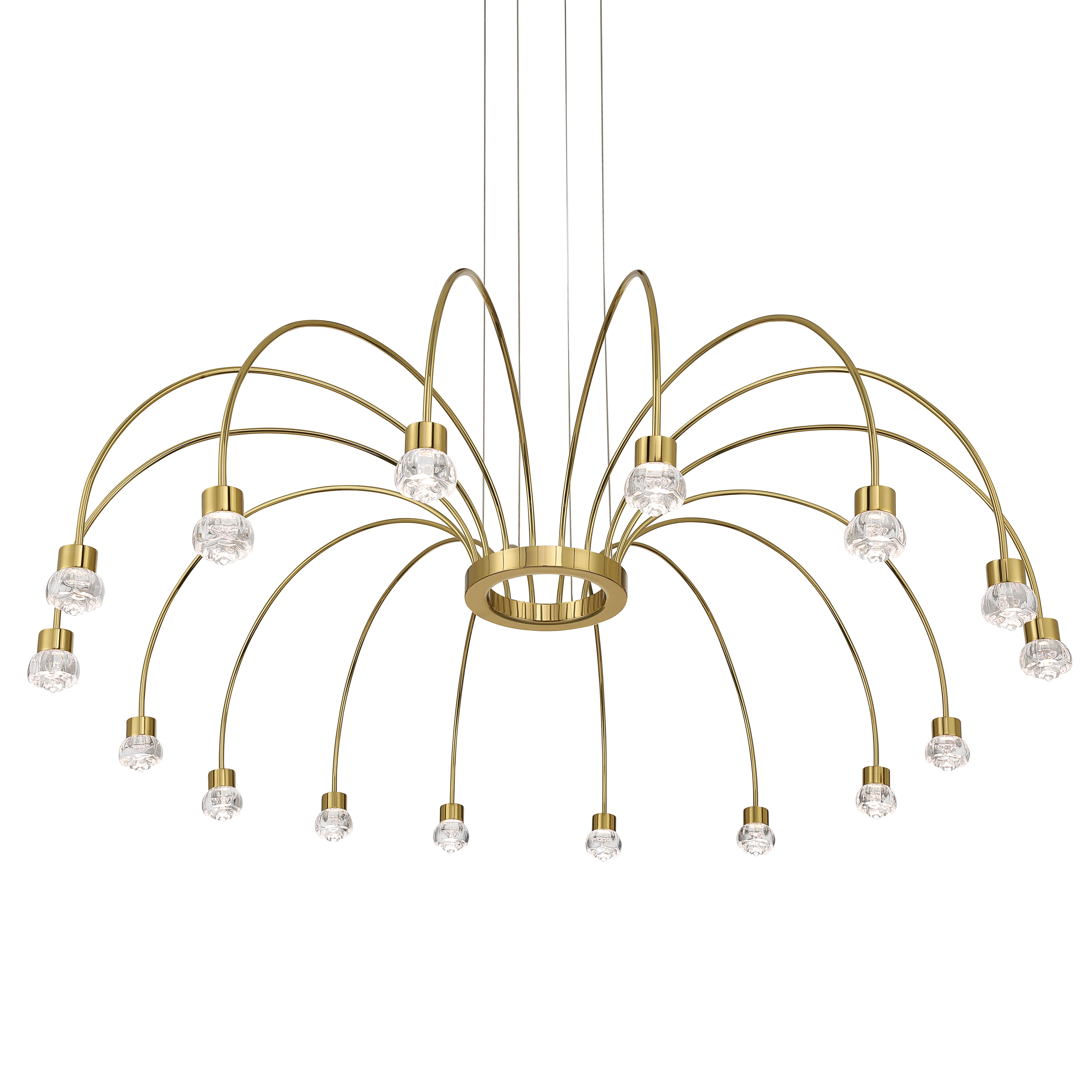 Vario Integrated LED 16 light Chandelier in Titanium Gold with Rose diffusers