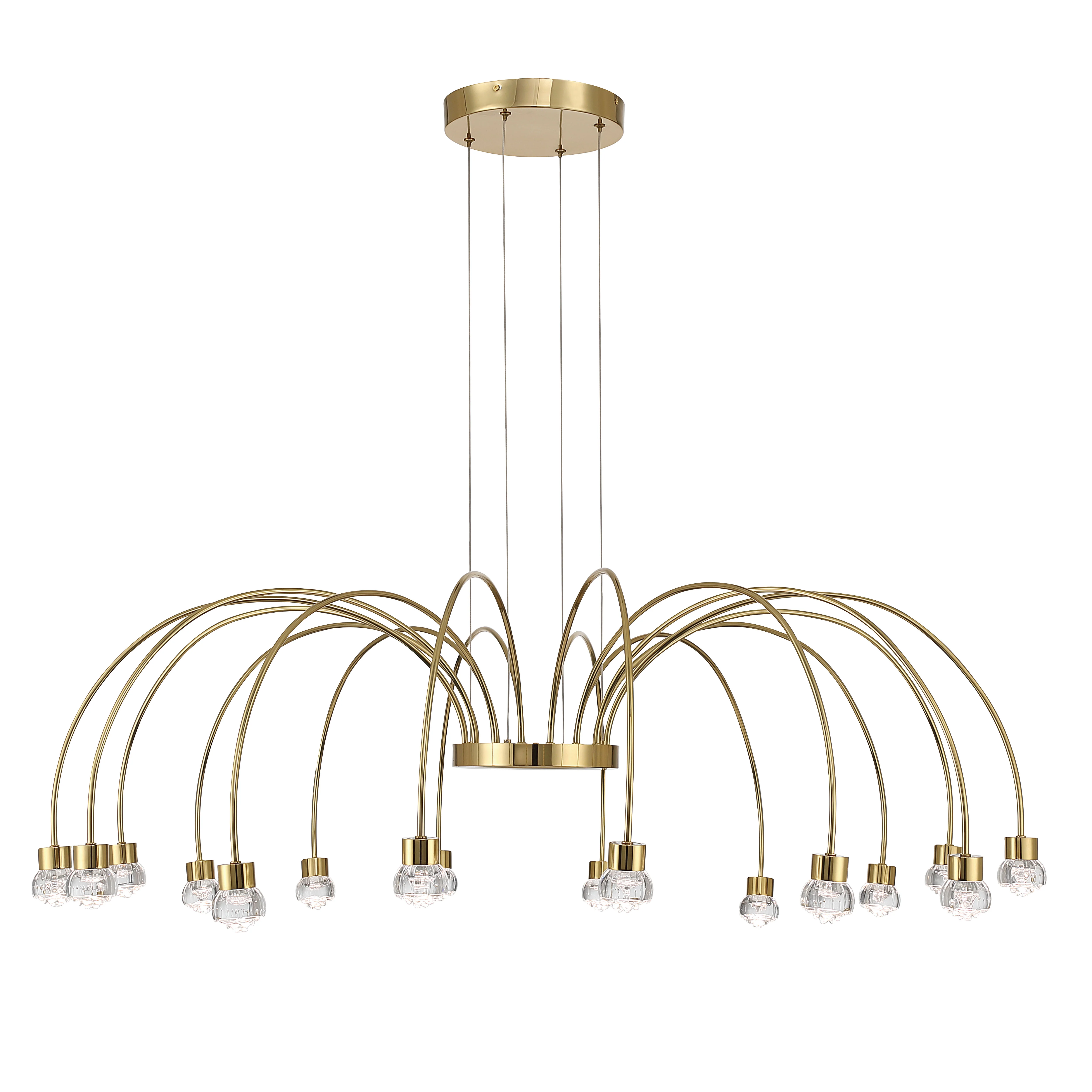 Vario Integrated LED 16 light Chandelier in Titanium Gold with Rose diffusers - Image 4