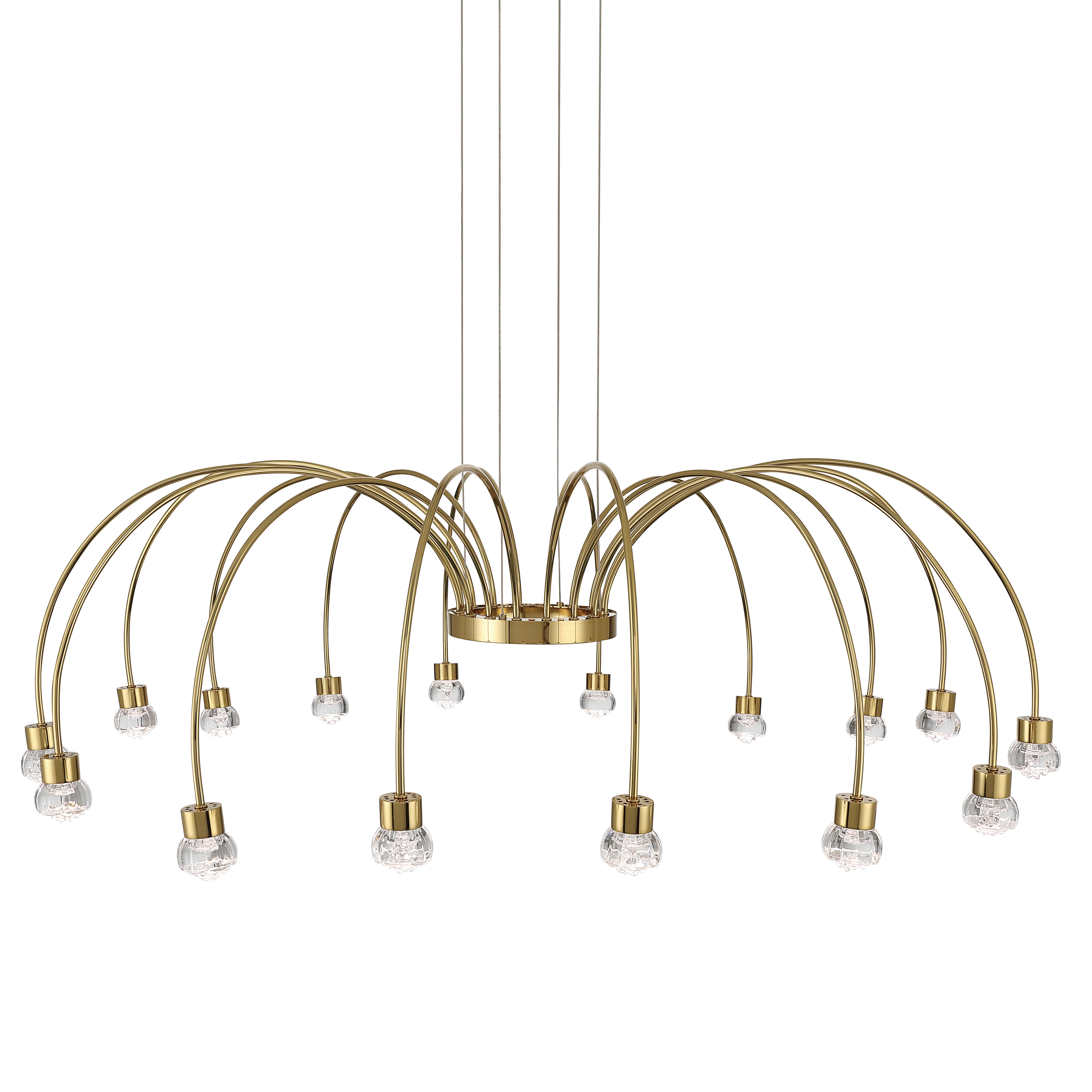 Vario Integrated LED 16 light Chandelier in Titanium Gold with Rose diffusers - Image 5