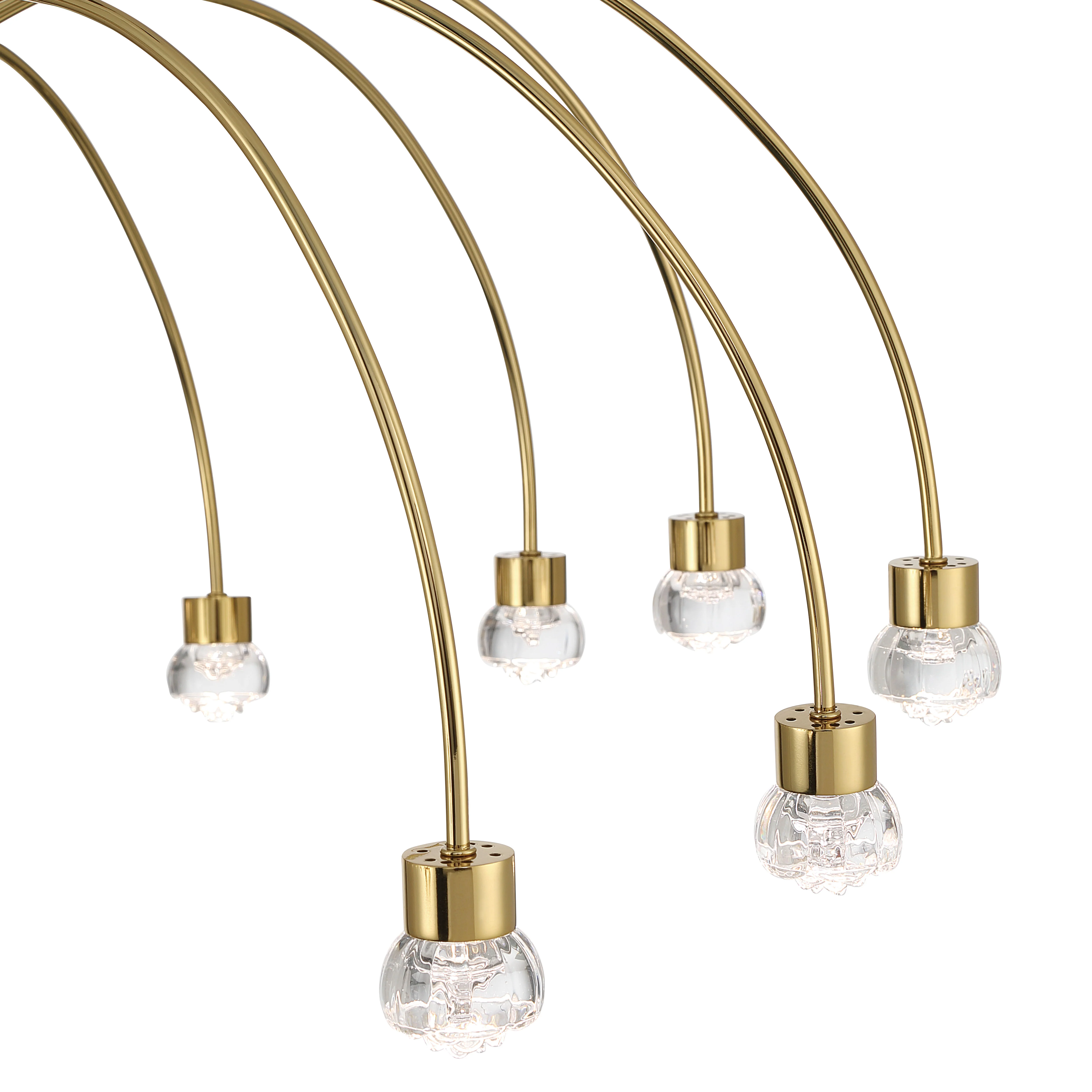 Vario Integrated LED 16 light Chandelier in Titanium Gold with Rose diffusers - Image 7
