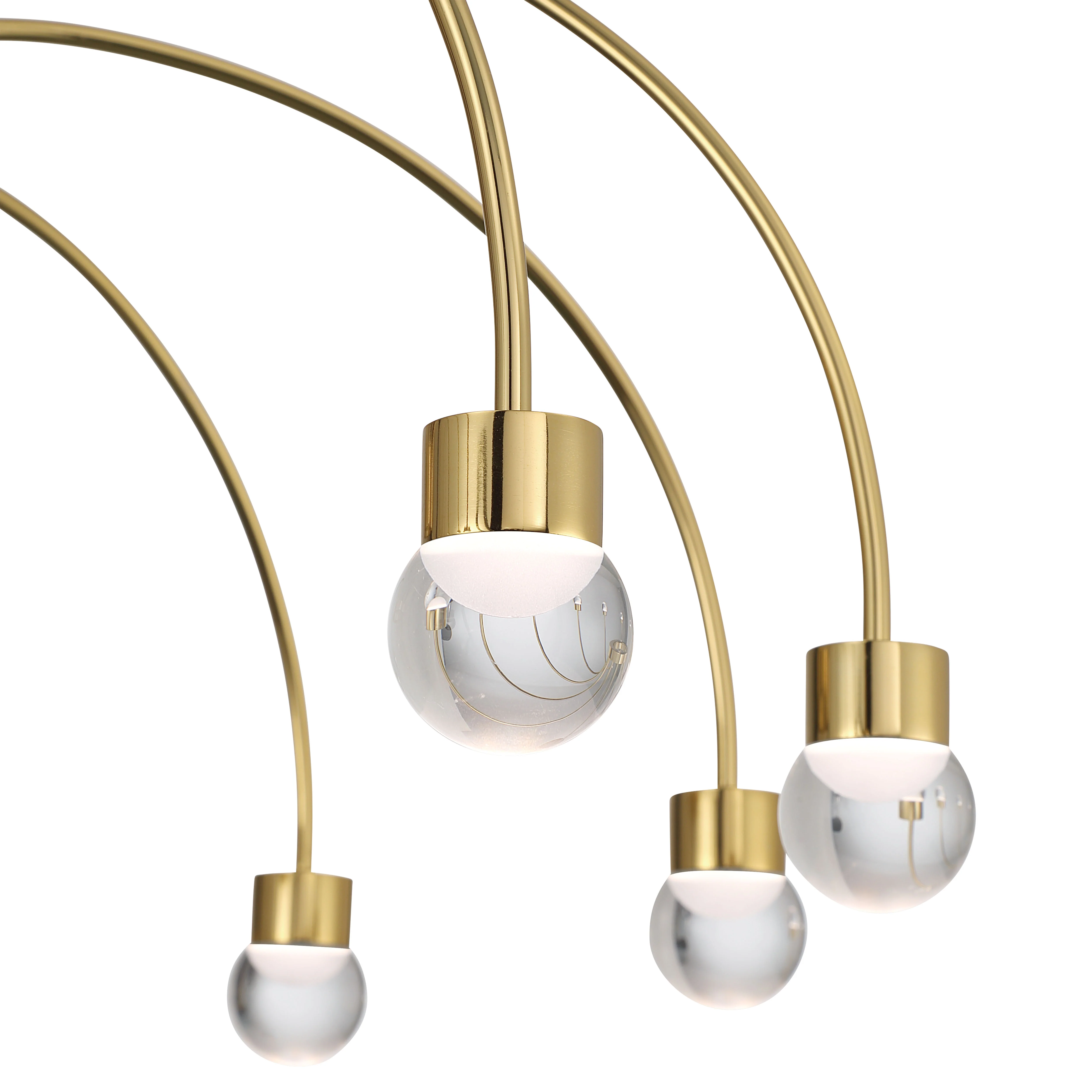 Vario Integrated LED 8 light Chandelier in Titanium Gold with Globe diffusers - Image 7