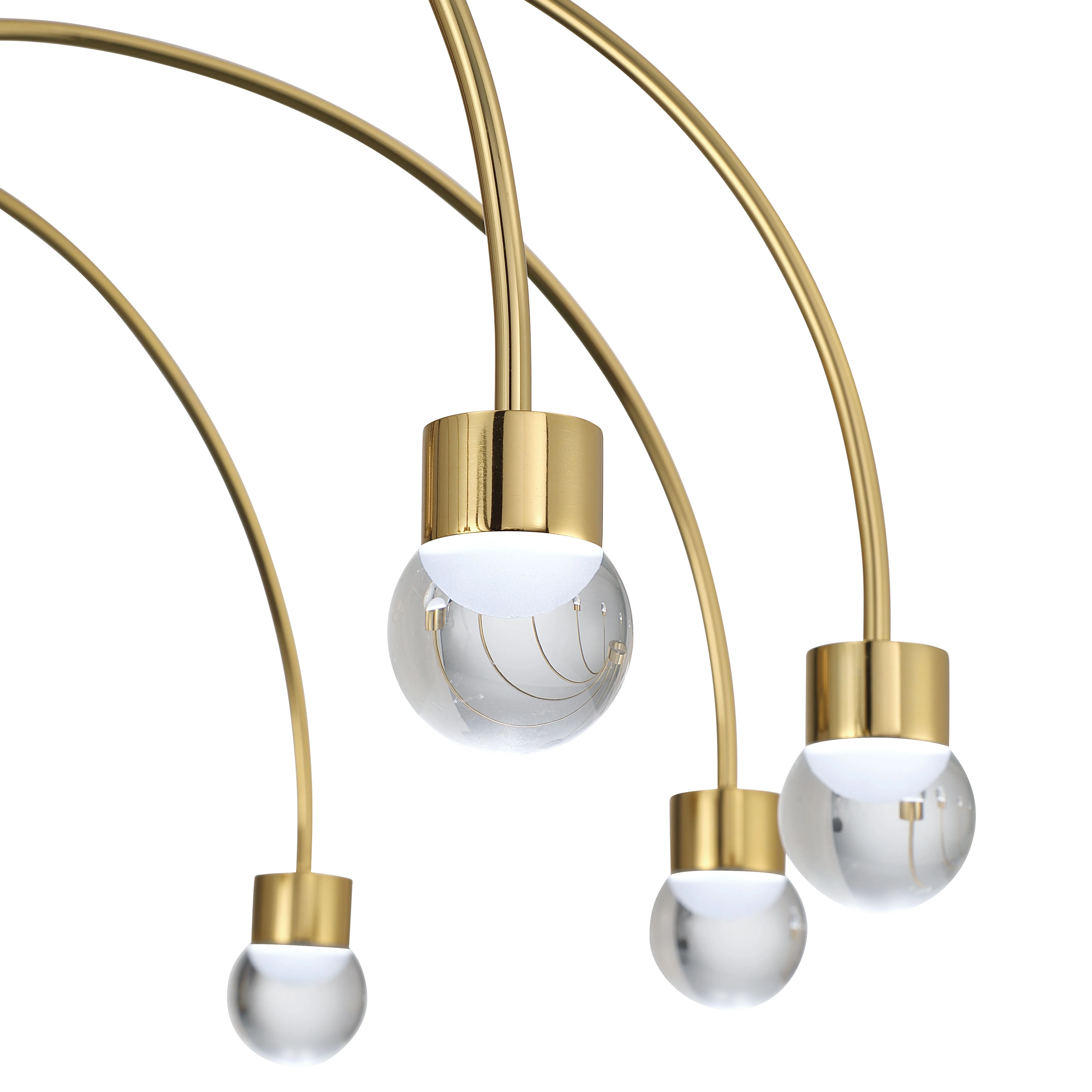 Vario Integrated LED 8 light Chandelier in Titanium Gold with Globe diffusers - Image 8