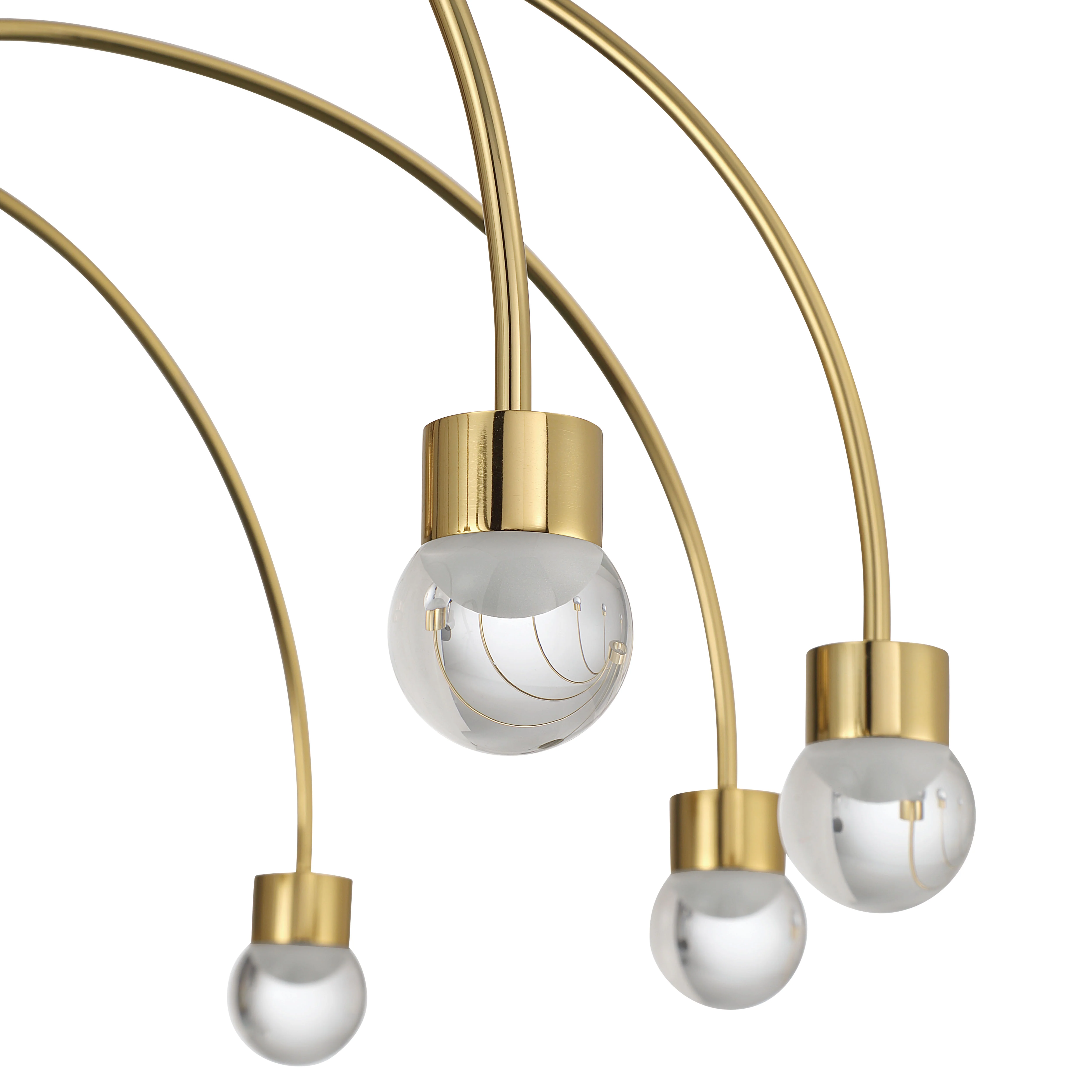 Vario Integrated LED 8 light Chandelier in Titanium Gold with Globe diffusers - Image 9