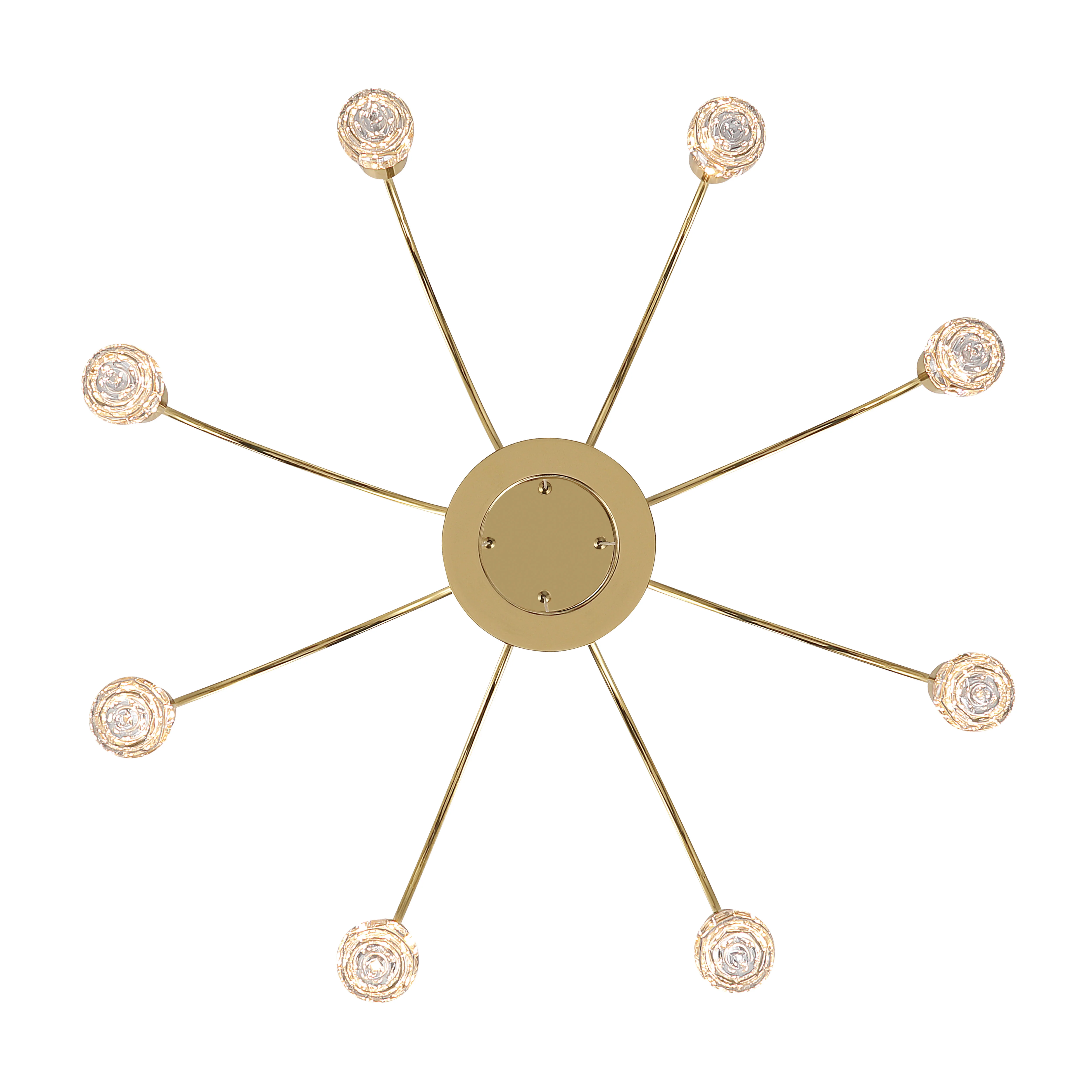 Vario Integrated LED 8 light Chandelier in Titanium Gold with Rose diffusers - Image 5