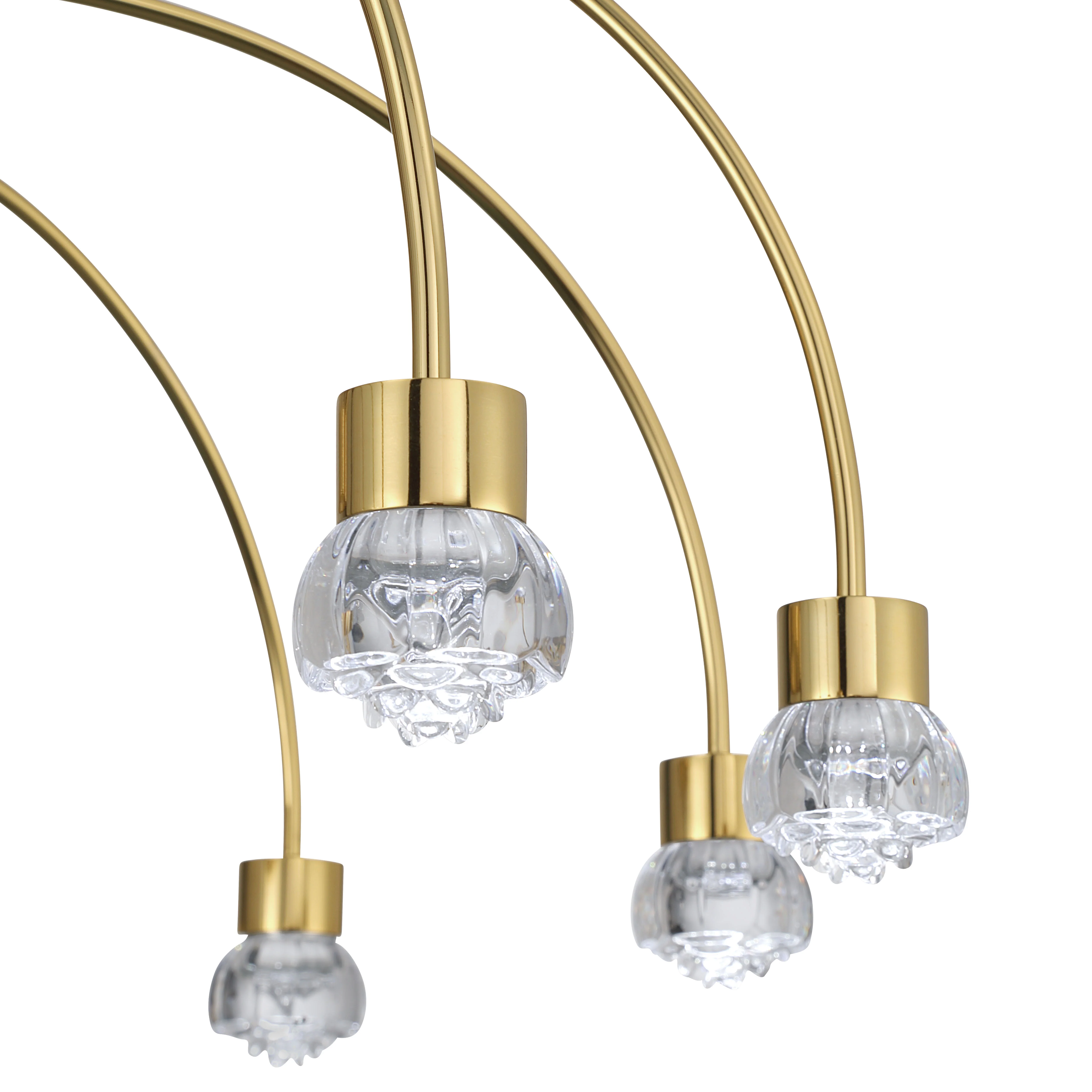 Vario Integrated LED 8 light Chandelier in Titanium Gold with Rose diffusers - Image 8