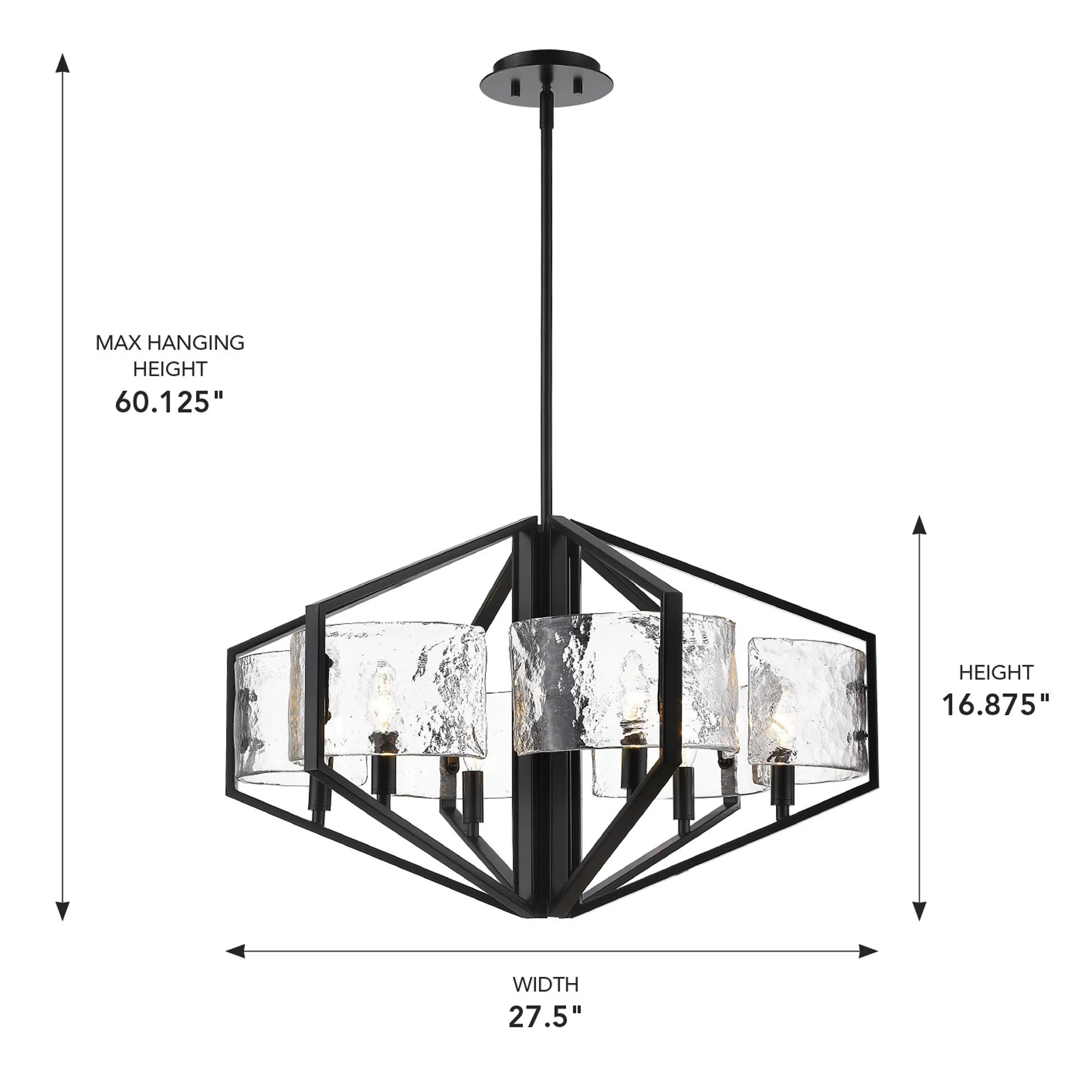 Varsha 6-light Chandelier in Matte Black - Image 8