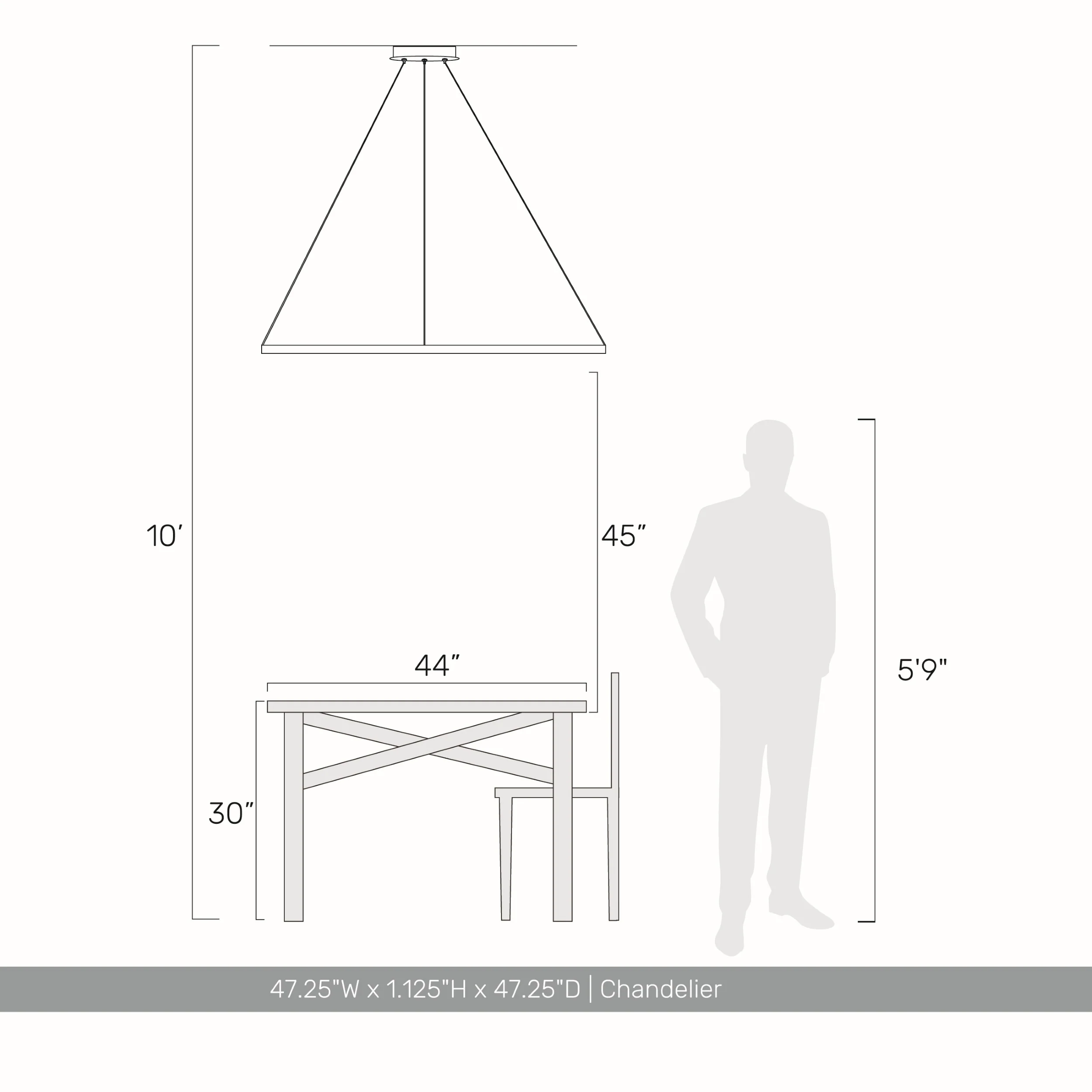 Veritas 47" Bi-directional LED Chandelier in Walnut - Image 6