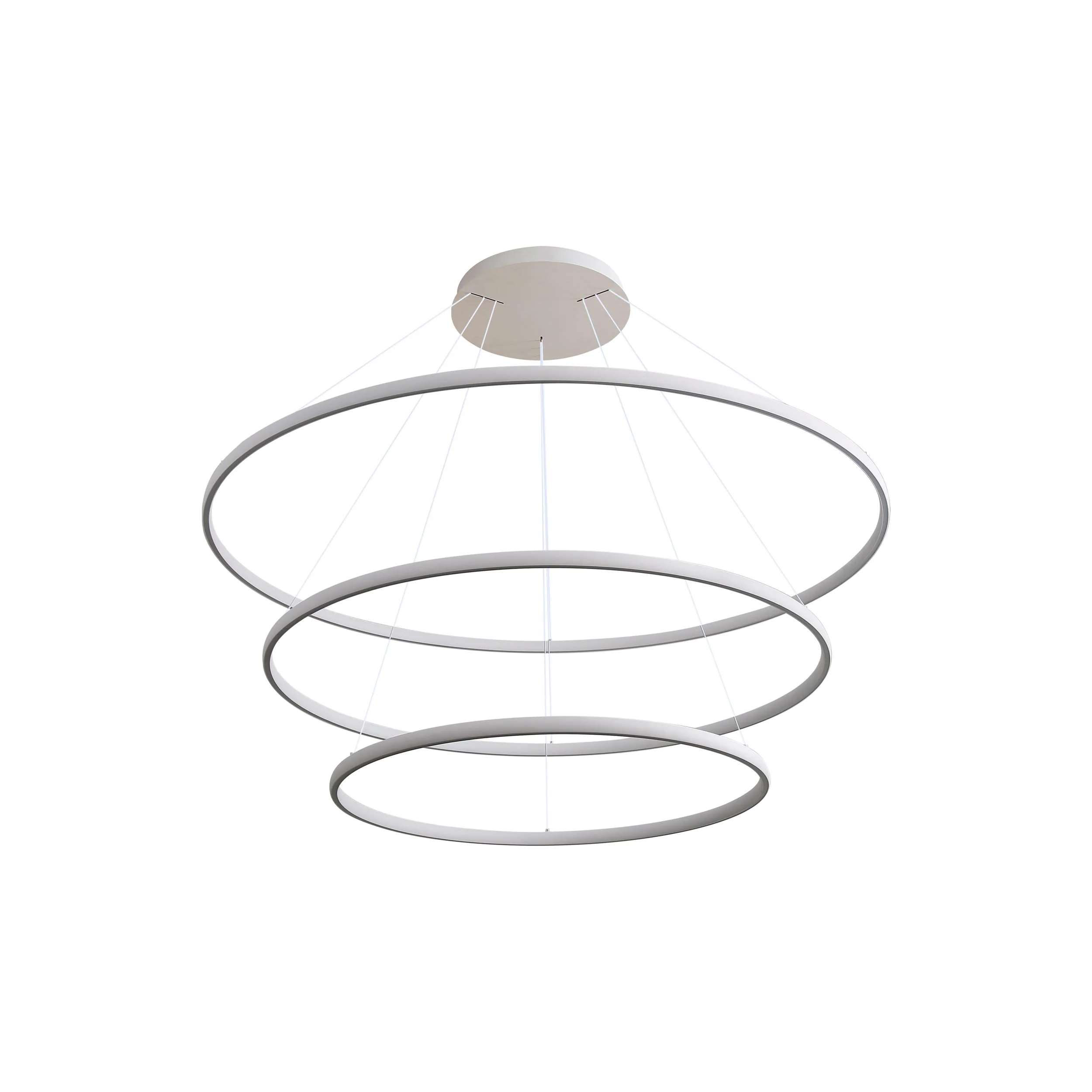 Veritas 59" 3-tier Bi-directional LED Chandelier in Sand White - Image 3