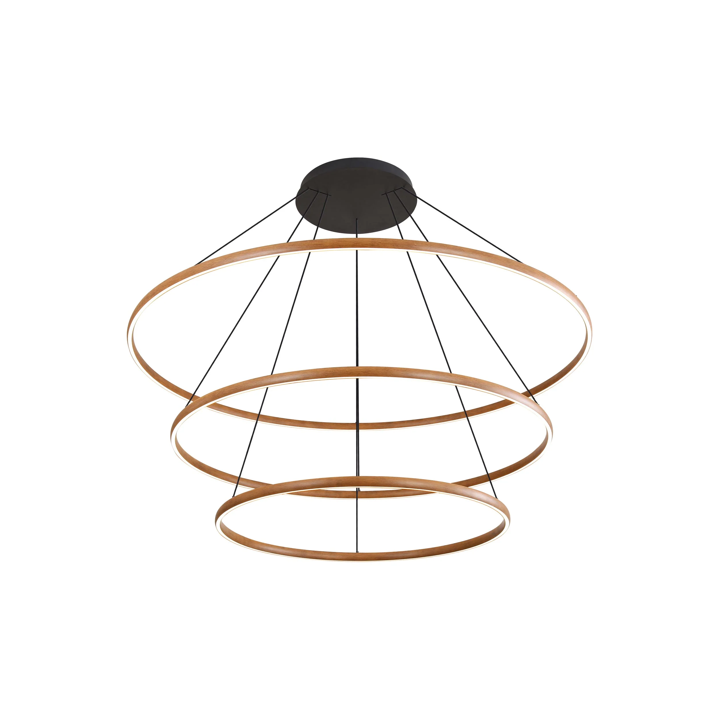 Veritas 59" 3-tier Bi-directional LED Chandelier in Walnut