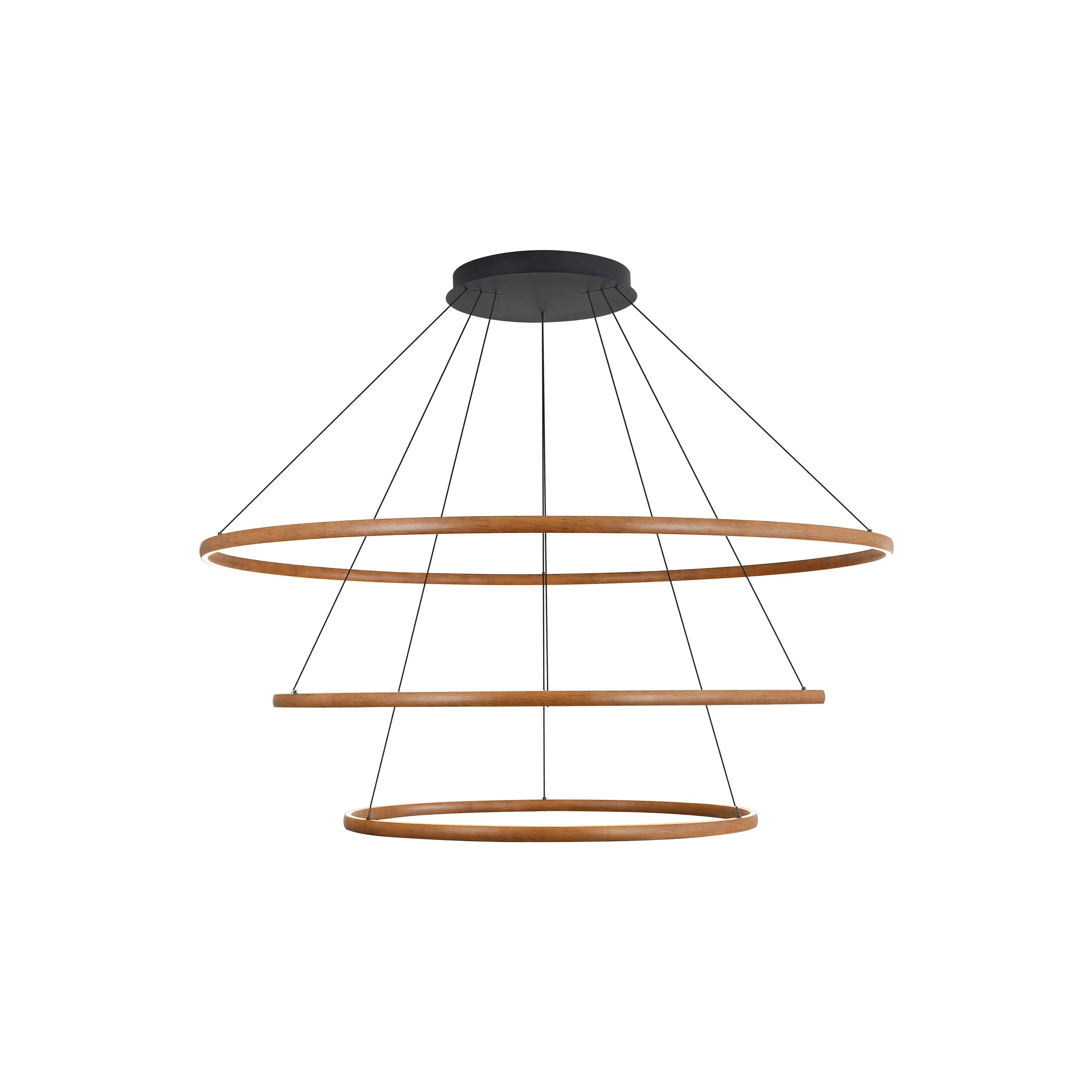 Veritas 59" 3-tier Bi-directional LED Chandelier in Walnut - Image 2