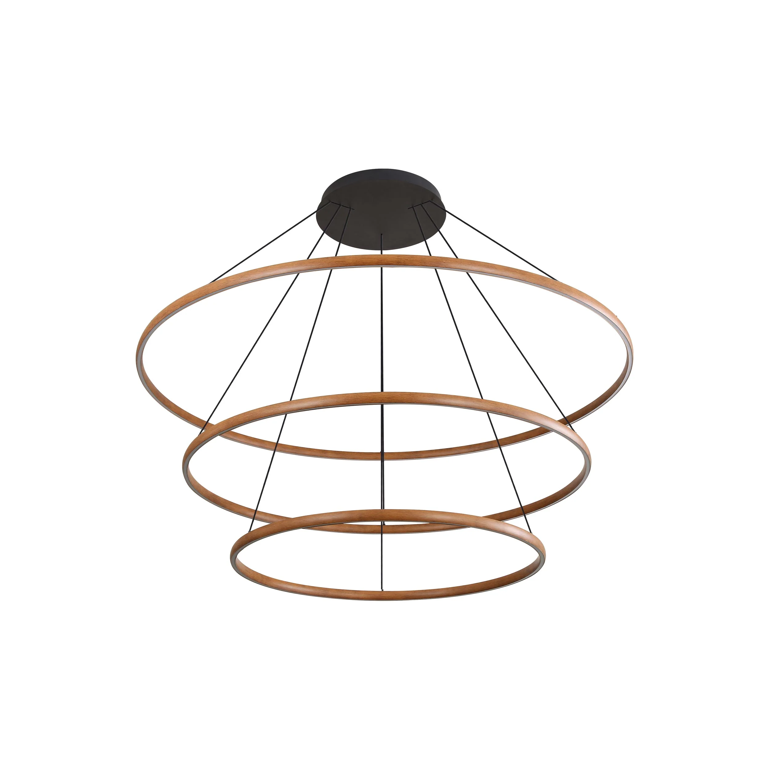 Veritas 59" 3-tier Bi-directional LED Chandelier in Walnut - Image 3