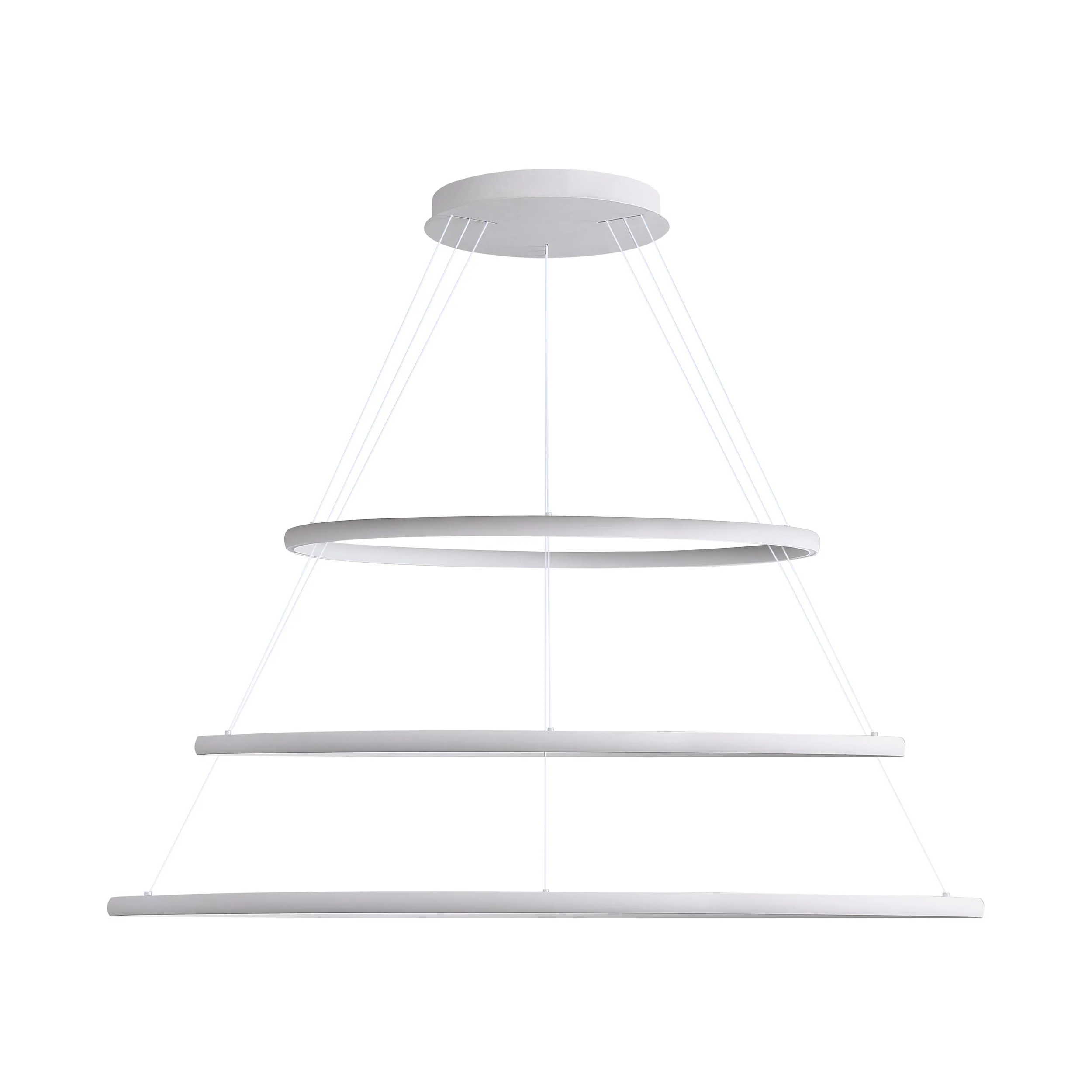 Veritas 71" 3-tier Bi-directional LED Chandelier in Sand White - Image 2