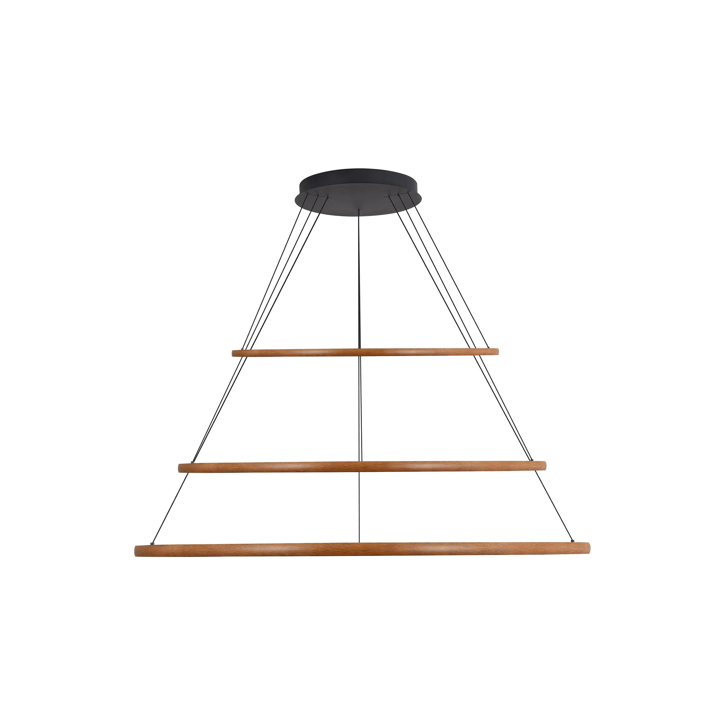 Veritas 71" 3-tier Bi-directional LED Chandelier in Walnut - Image 4