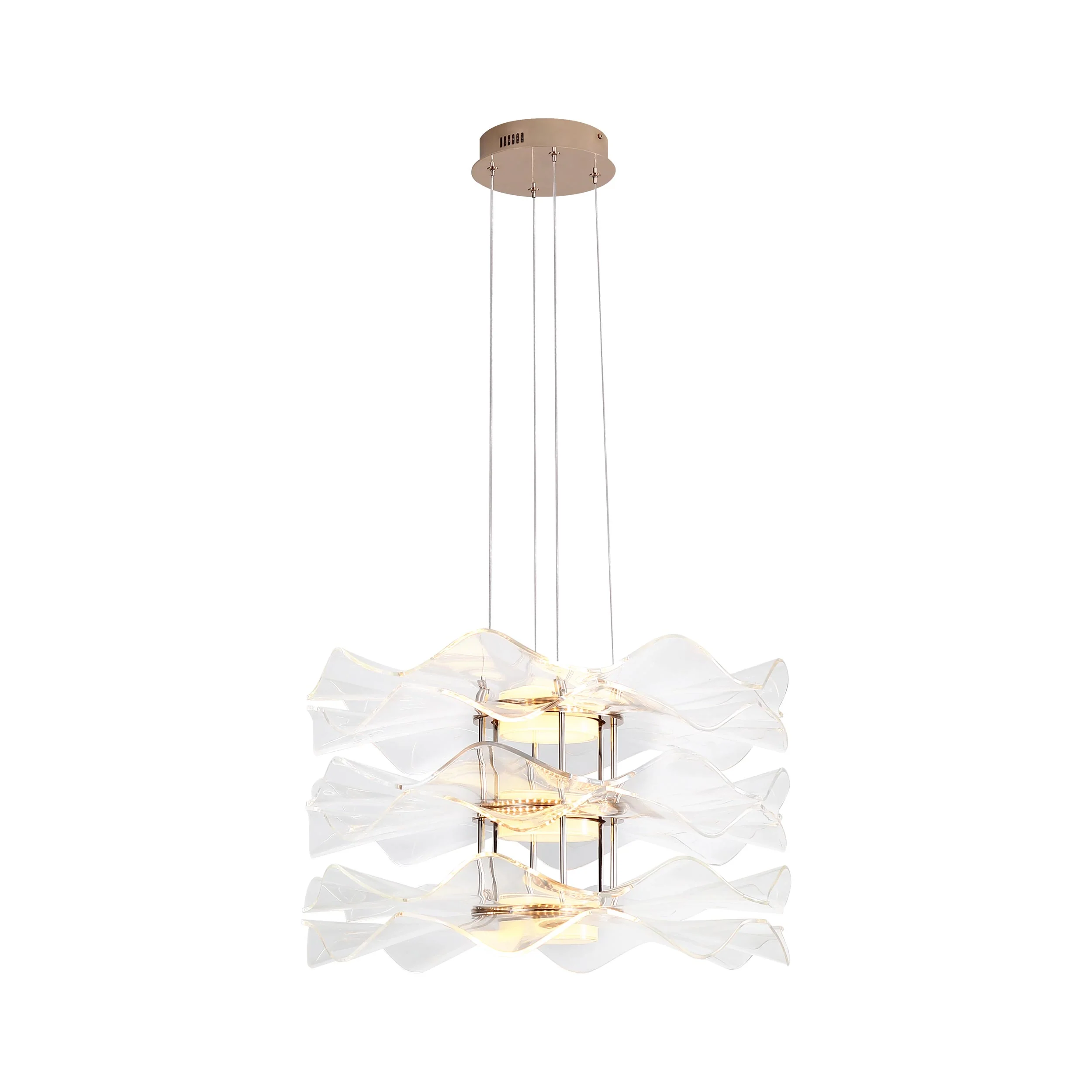 Vetrina Integrated LED 3-tier Pendant in Light Gold - Image 2