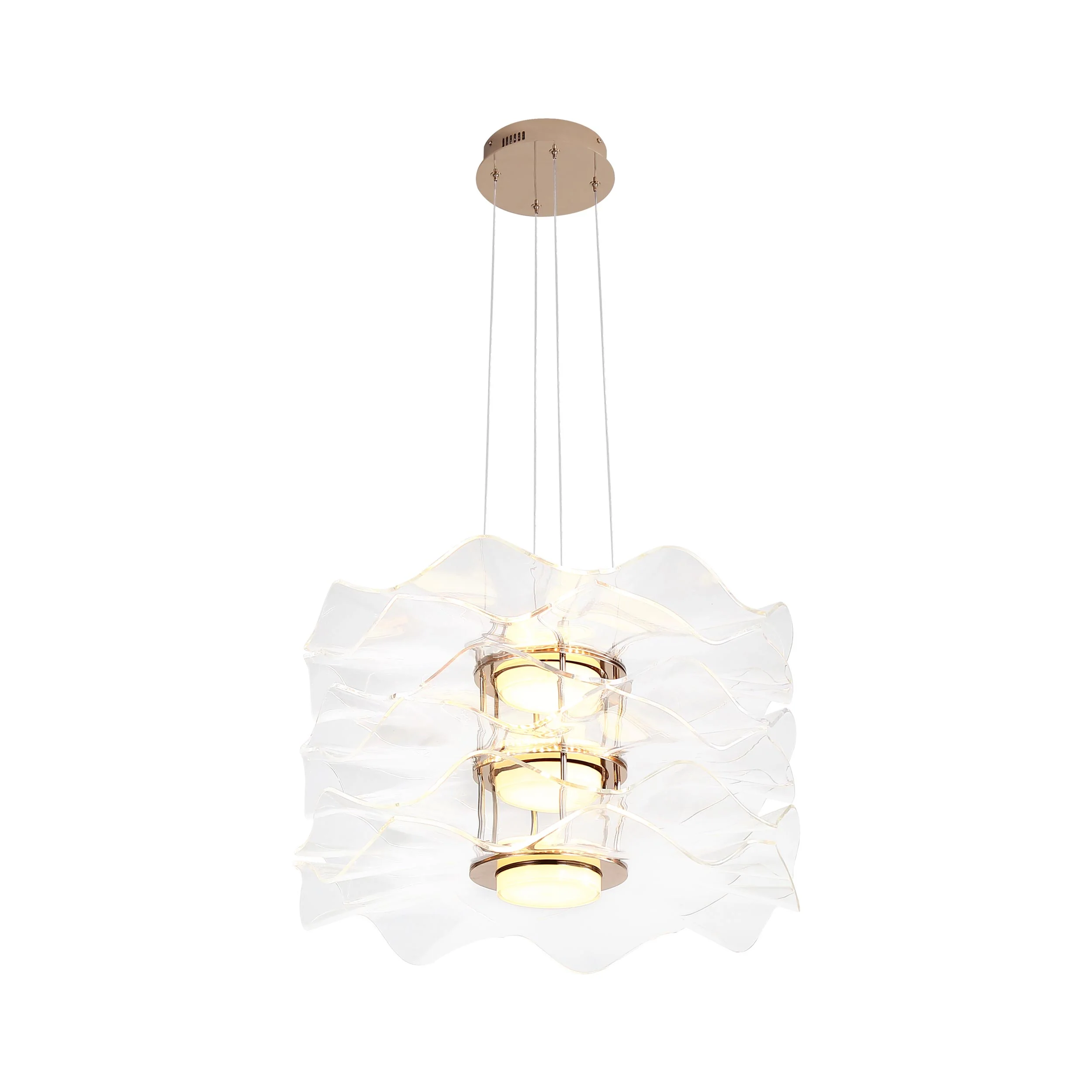 Vetrina Integrated LED 3-tier Pendant in Light Gold - Image 3