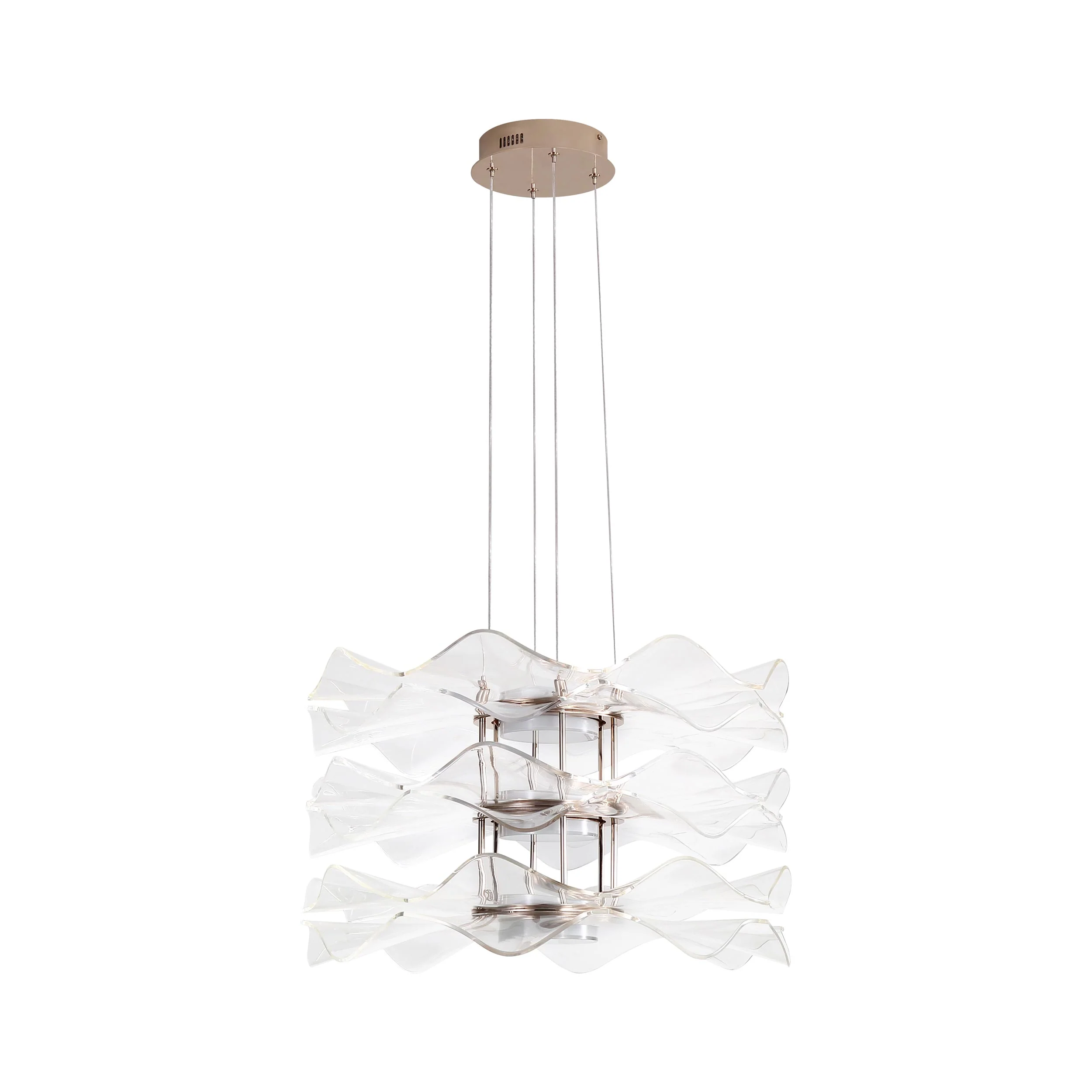 Vetrina Integrated LED 3-tier Pendant in Light Gold - Image 4