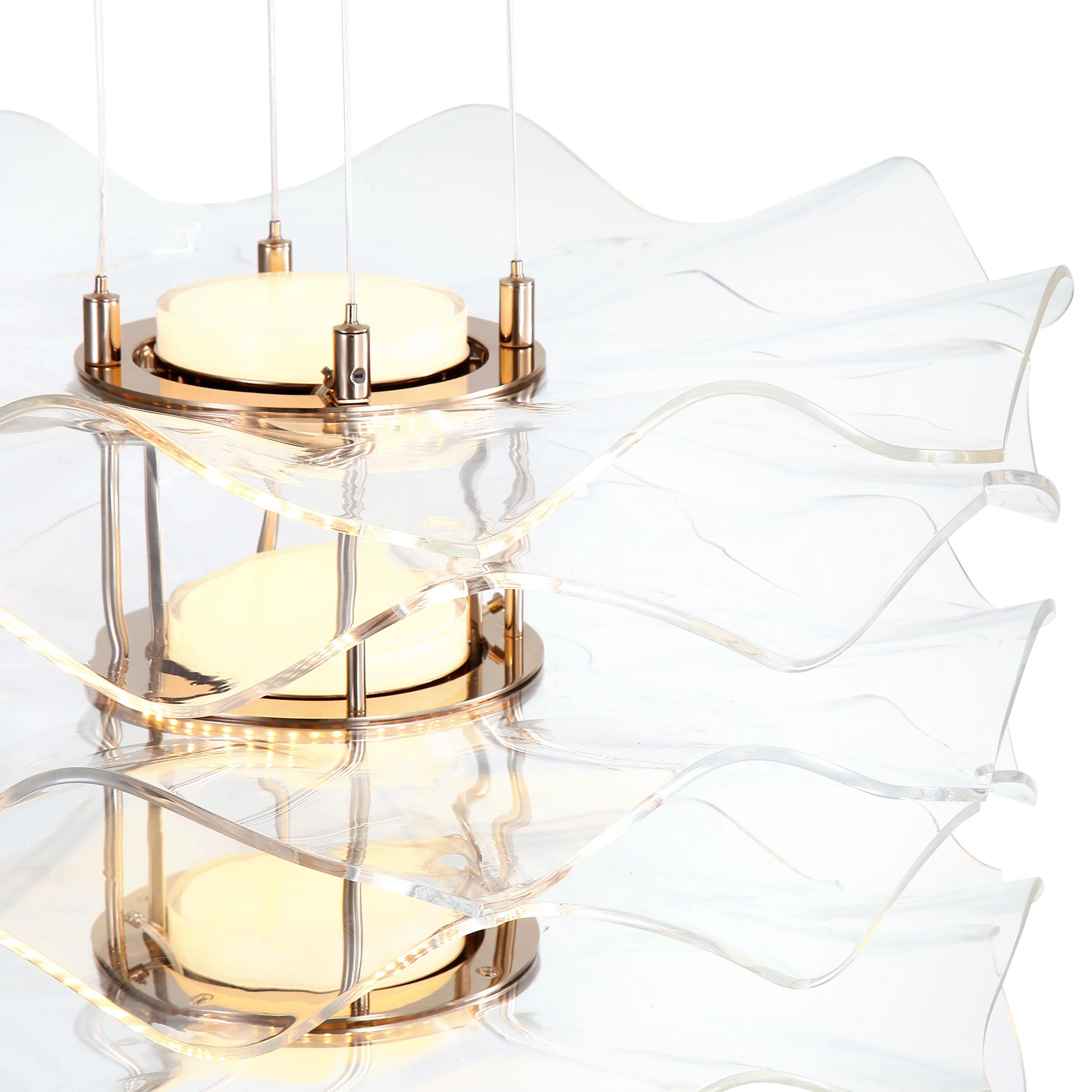 Vetrina Integrated LED 3-tier Pendant in Light Gold - Image 5
