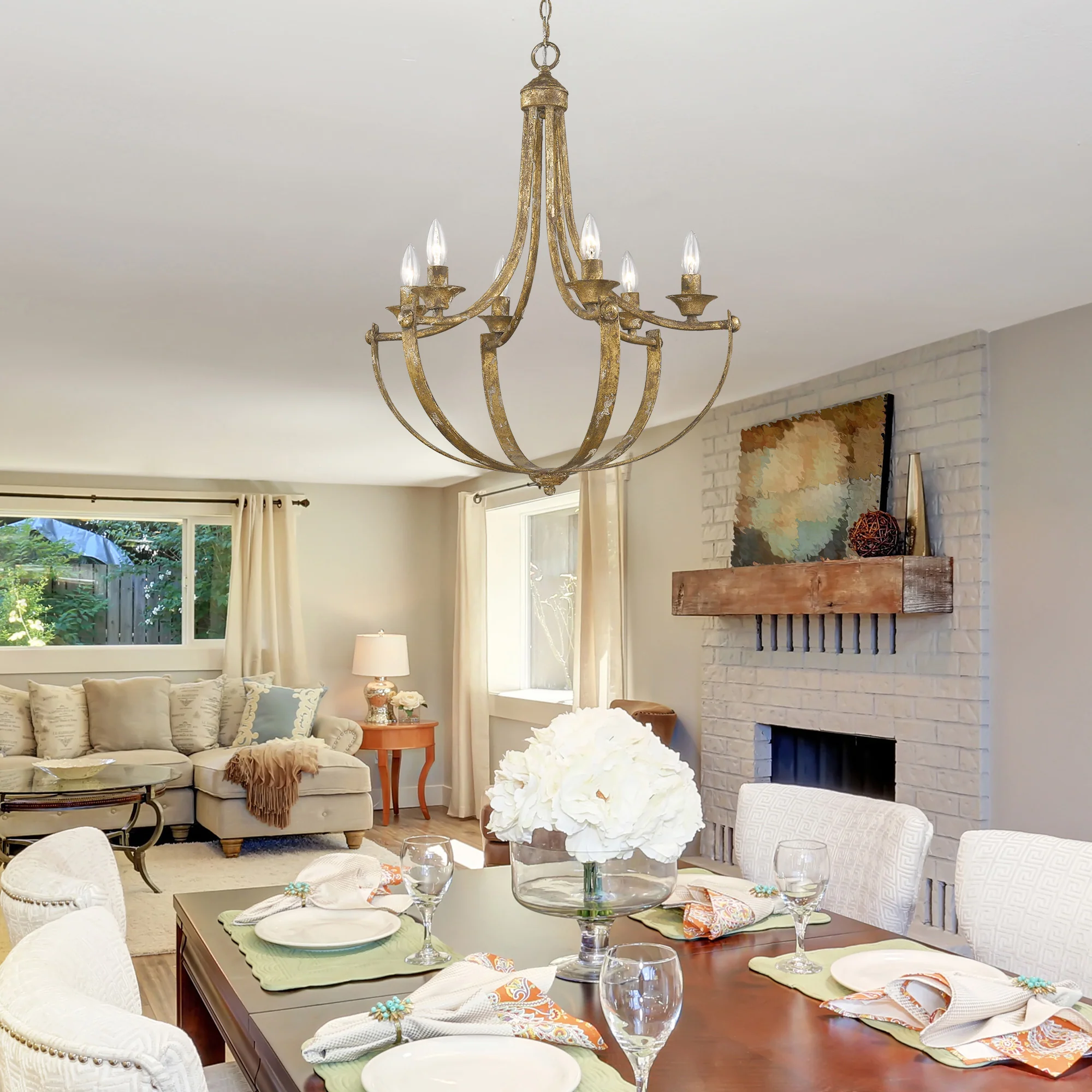 Victoria 6-light Chandelier in Heirloom Gold - Image 4