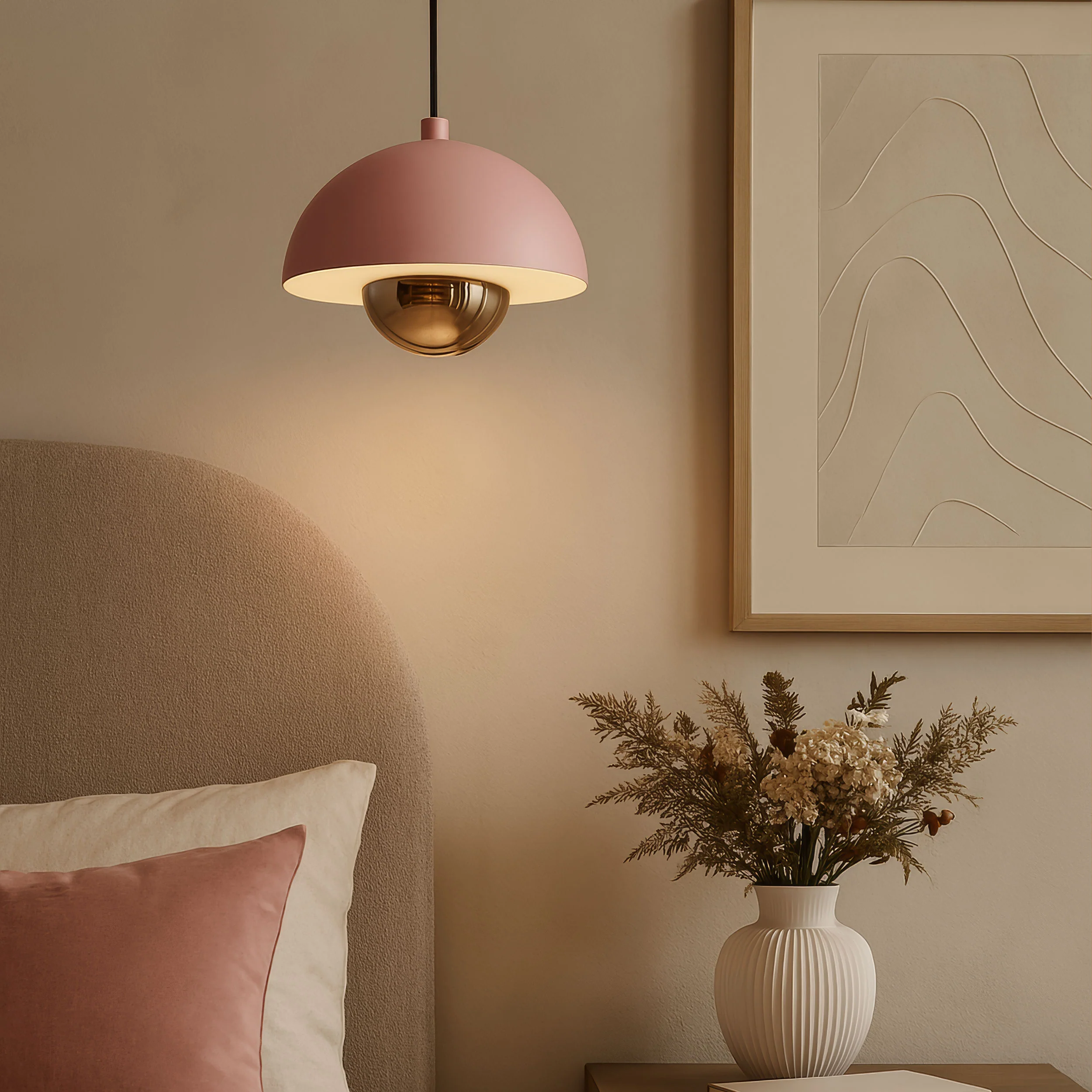 Vintra Integrated LED Pendant in Dusty Rose - Image 11