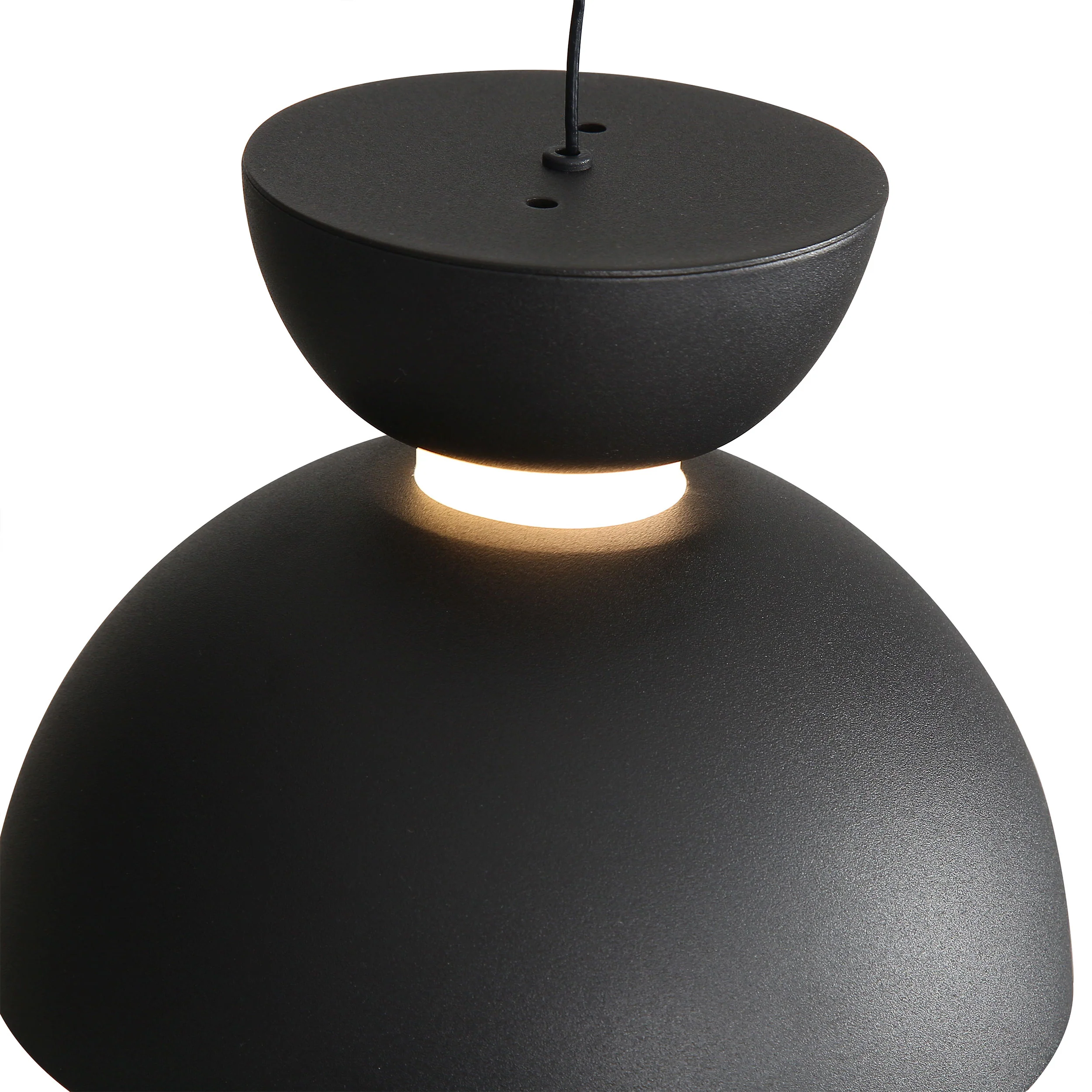Vintra Integrated LED Pendant in Sand Black and Chrome shade - Image 11