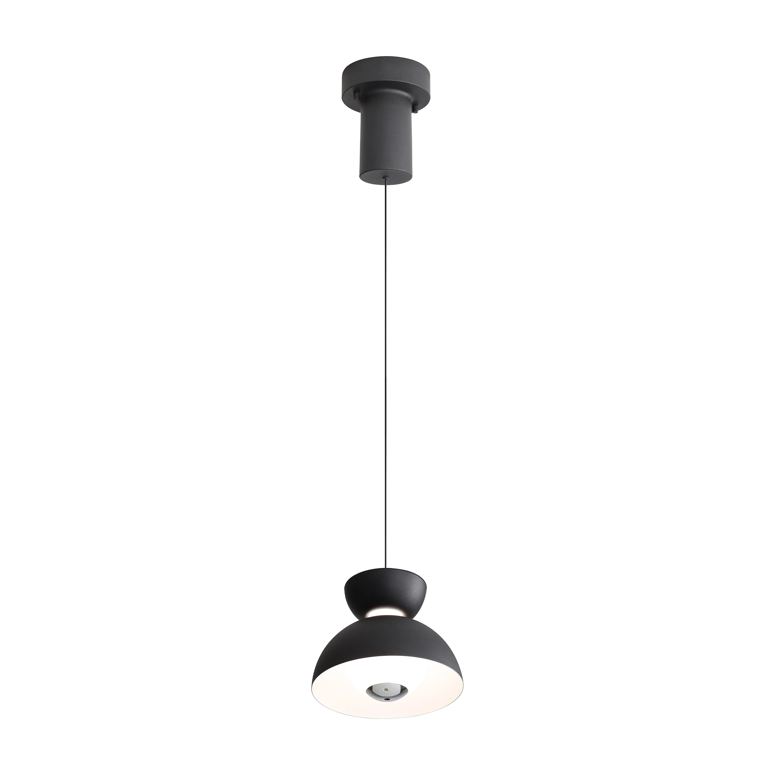 Vintra Integrated LED Pendant in Sand Black and Chrome shade - Image 3