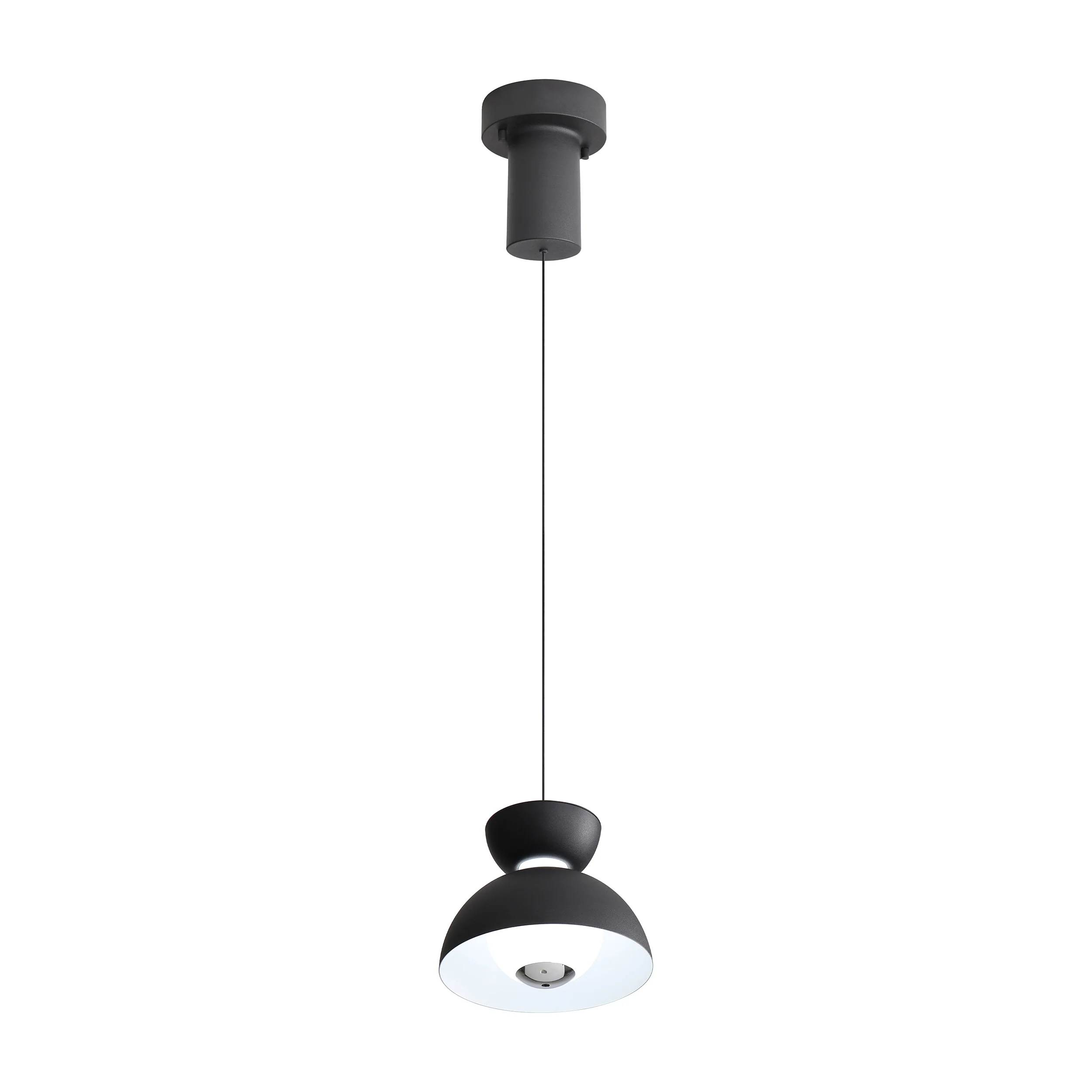 Vintra Integrated LED Pendant in Sand Black and Chrome shade - Image 4