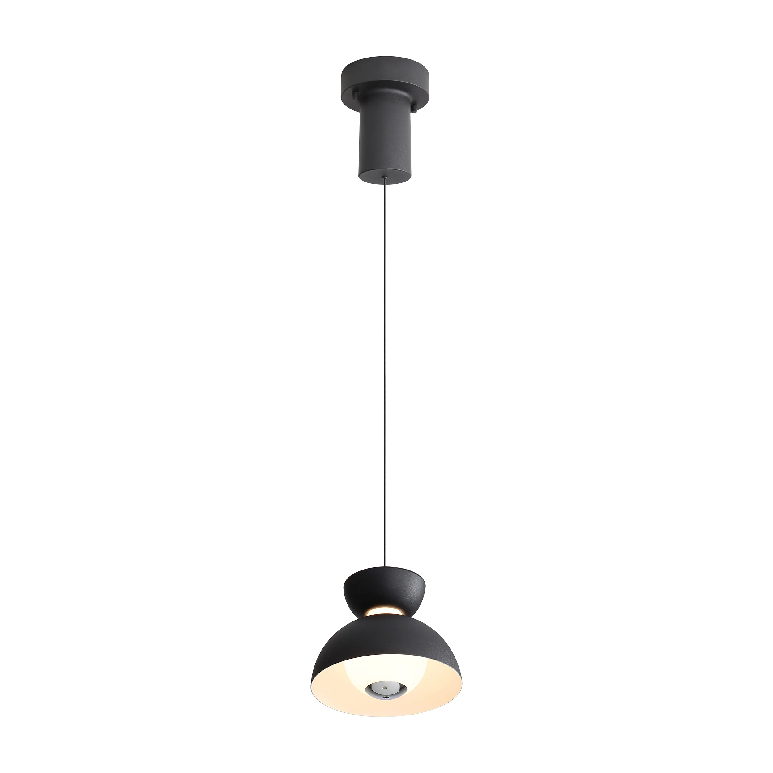 Vintra Integrated LED Pendant in Sand Black and Chrome shade - Image 5