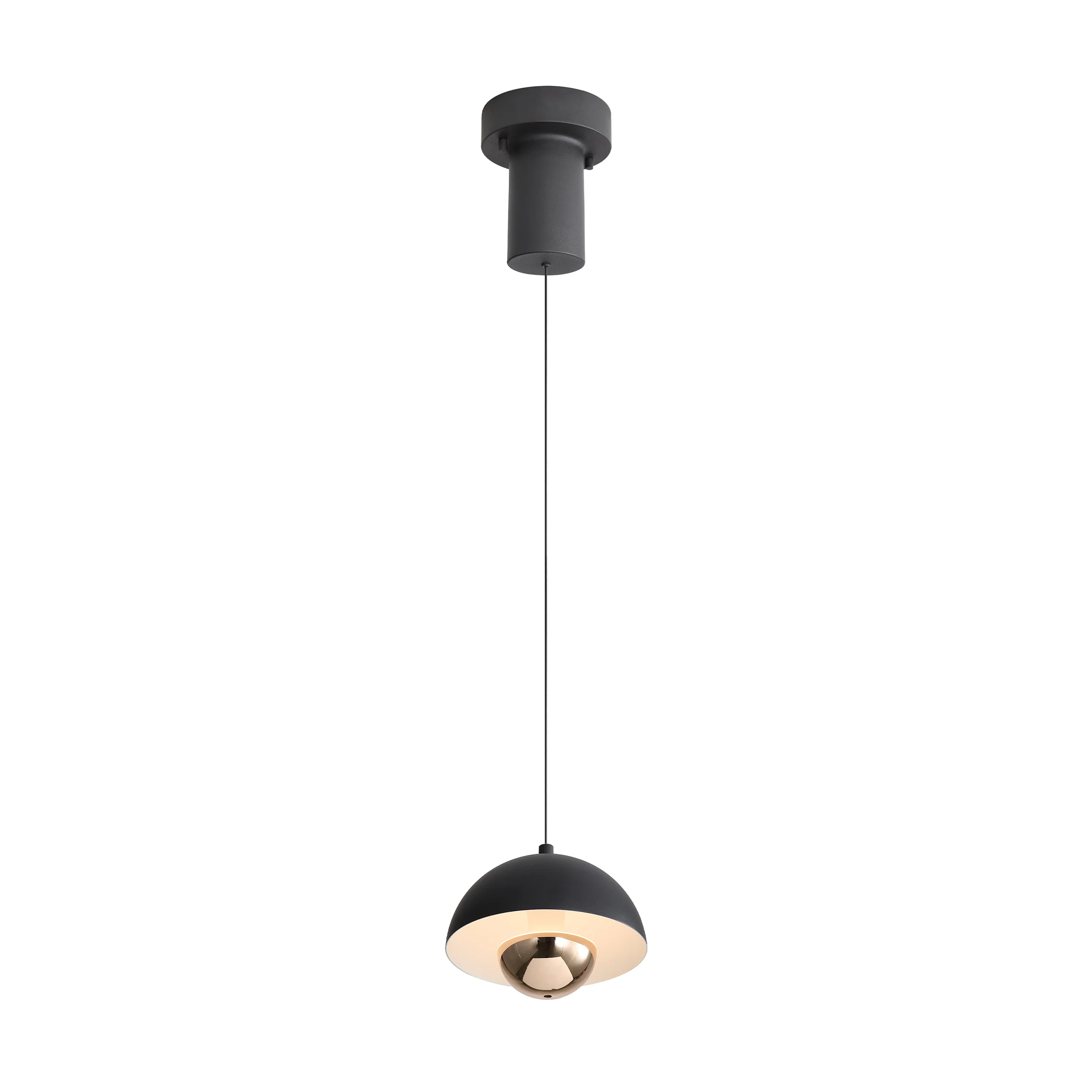 Vintra Integrated LED Pendant in Sand Black and Copper shade - Image 2