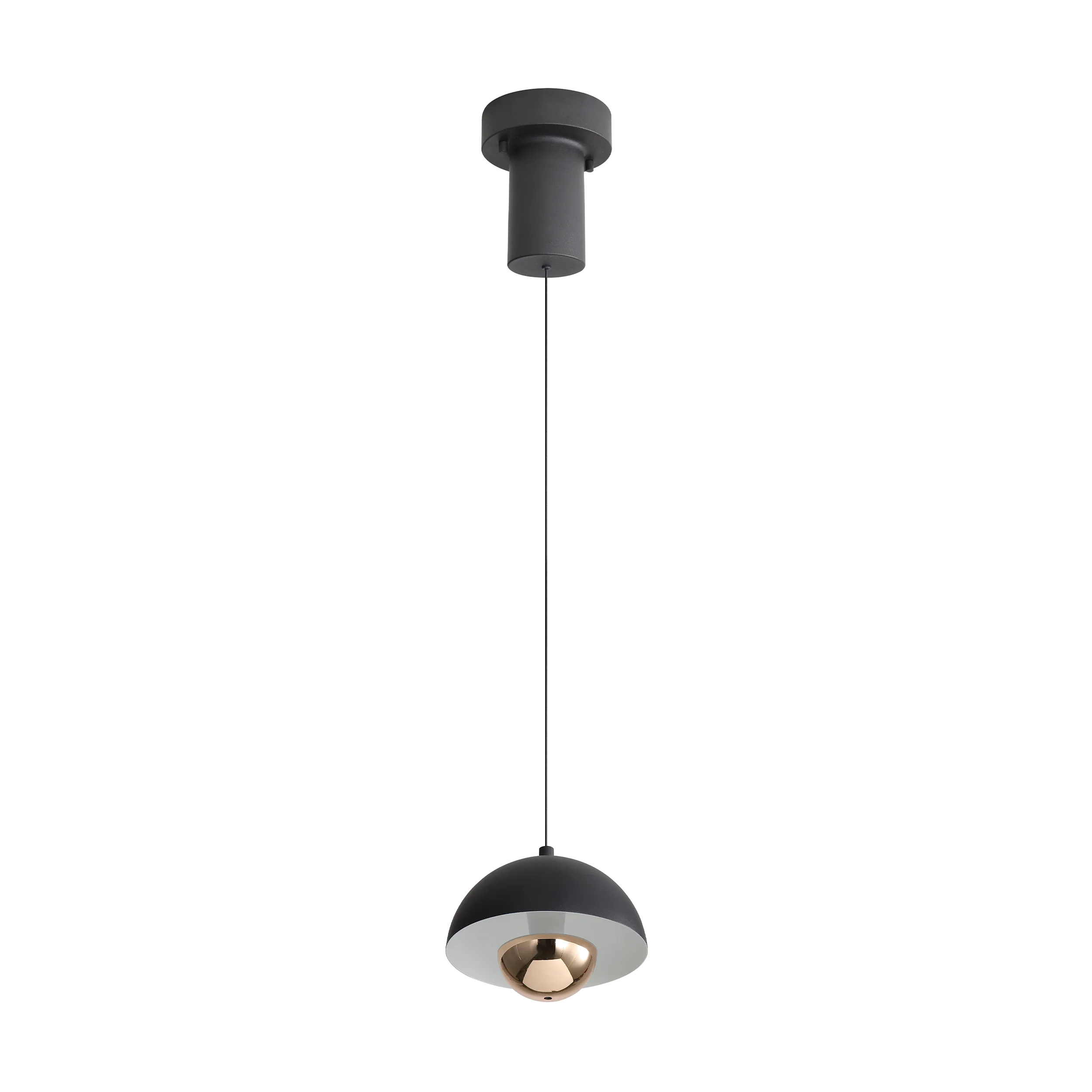 Vintra Integrated LED Pendant in Sand Black and Copper shade - Image 3