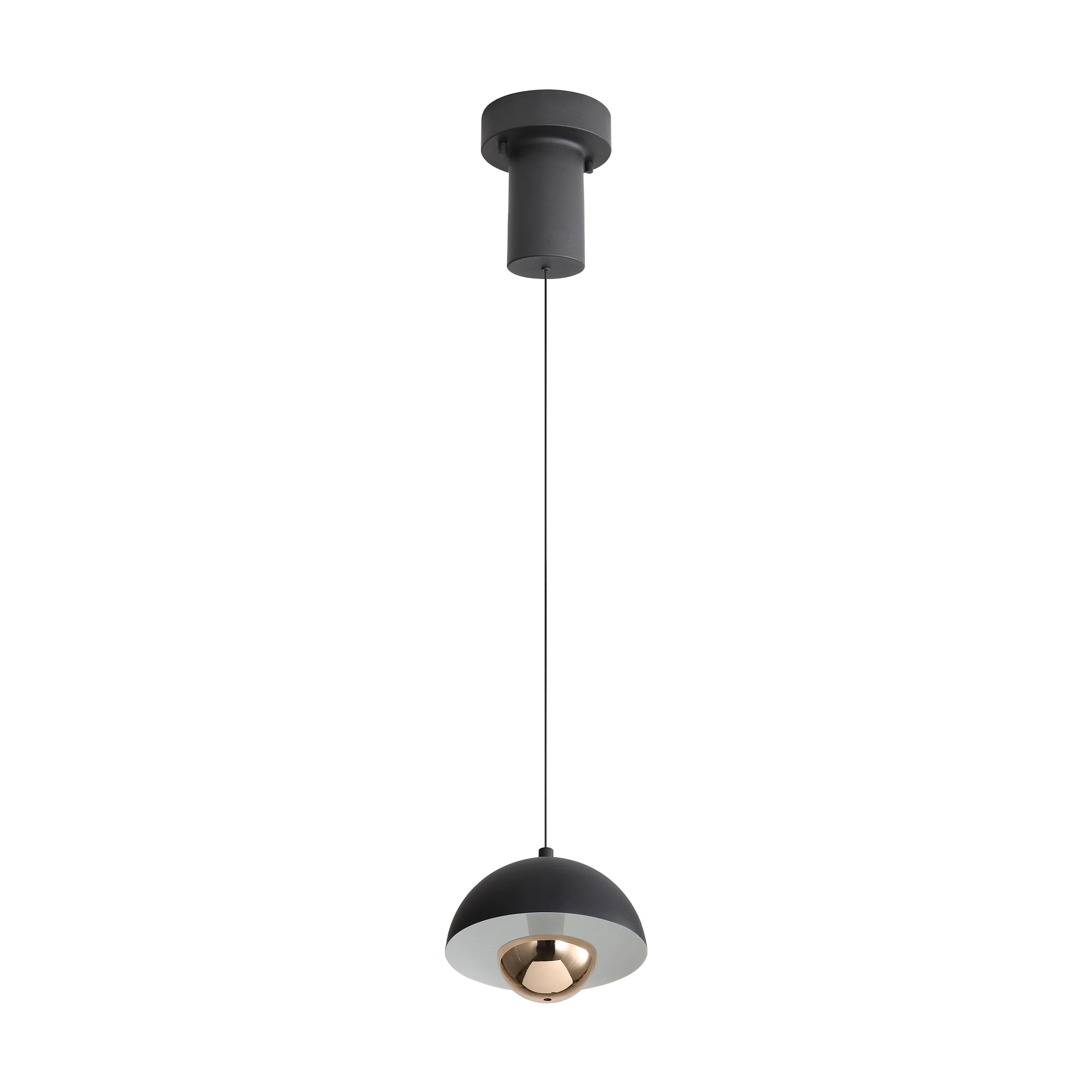 Vintra Integrated LED Pendant in Sand Black and Copper shade - Image 4