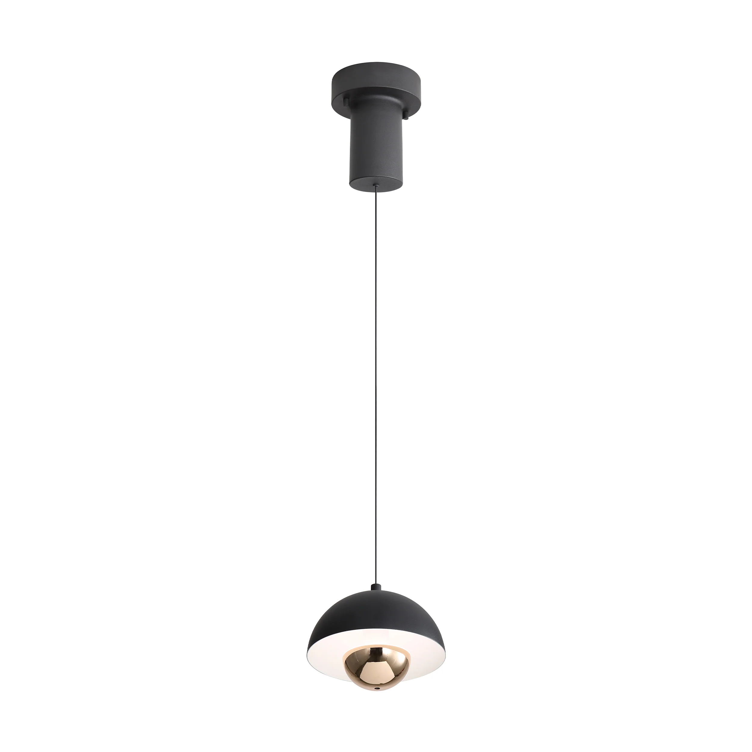 Vintra Integrated LED Pendant in Sand Black and Copper shade - Image 5