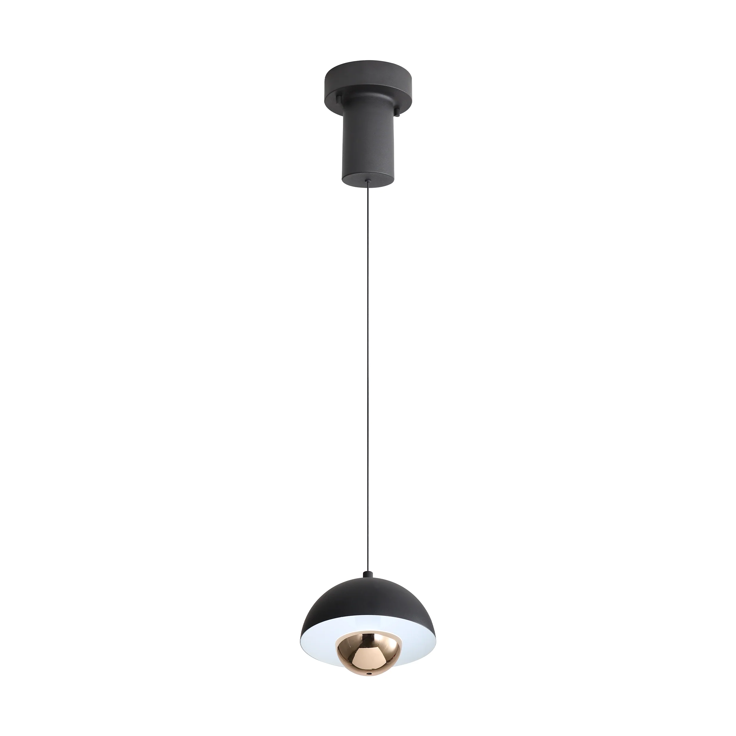 Vintra Integrated LED Pendant in Sand Black and Copper shade - Image 6
